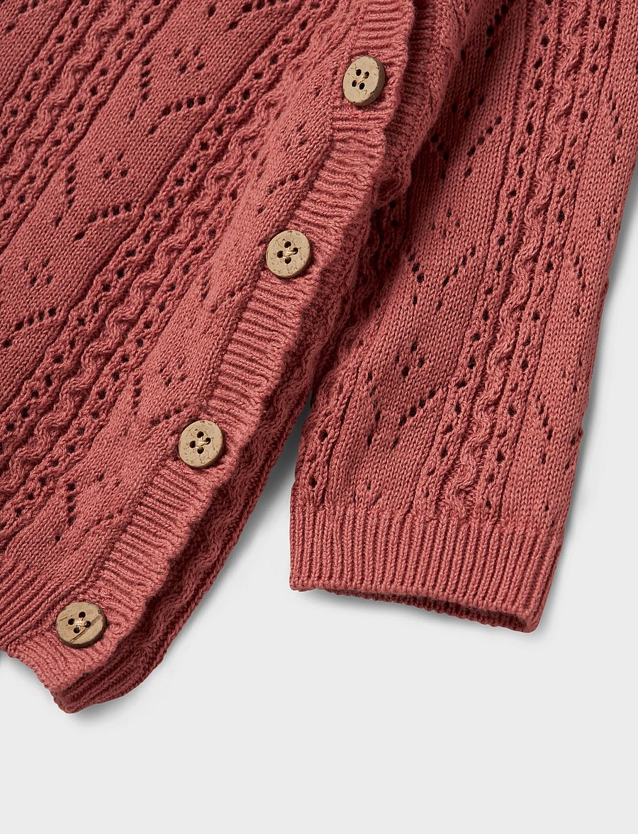 Lil'Atelier - NBFKAJSA LS WRAP KNIT LIL - cardigans - withered rose - 3