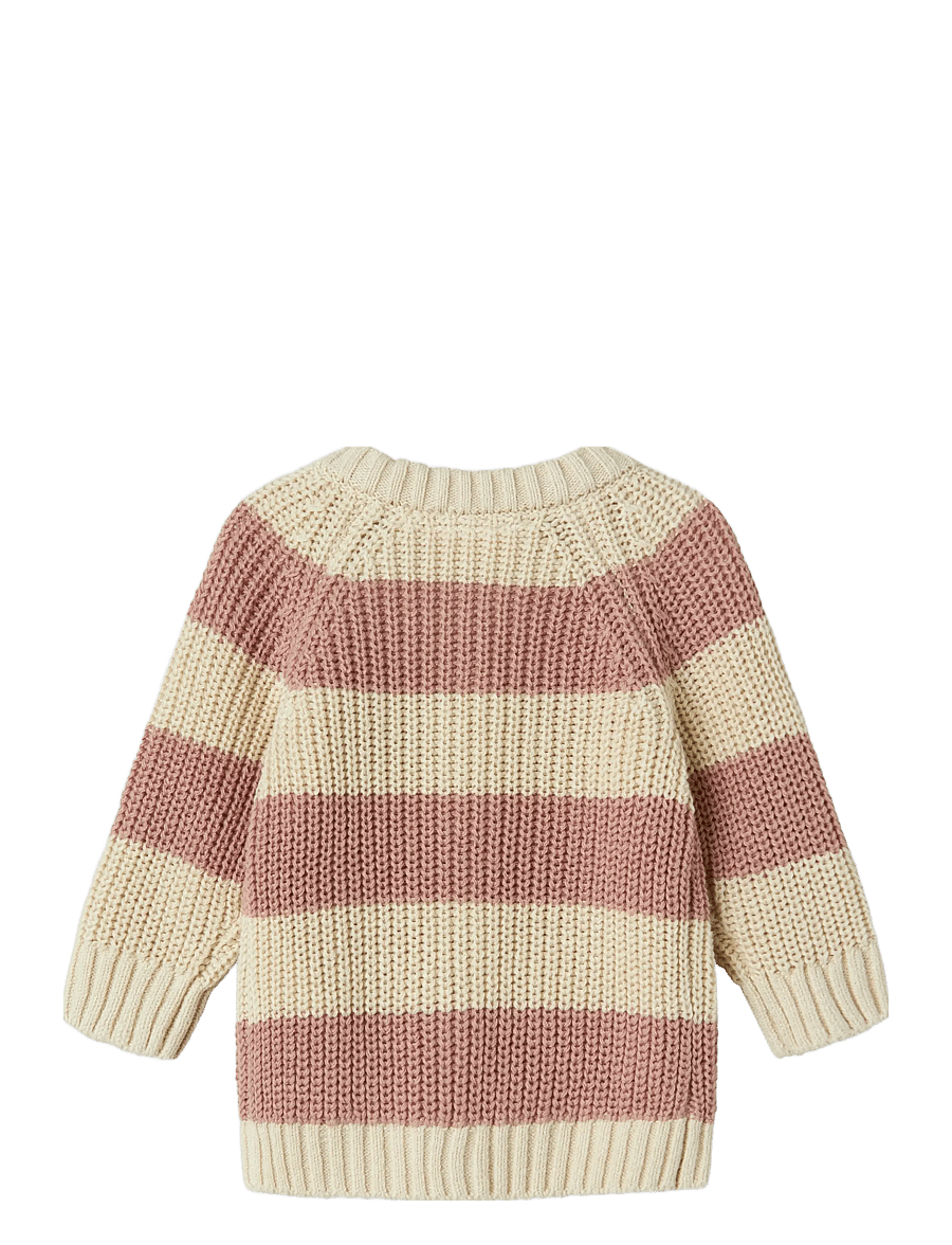 Lil'Atelier - NBFEMLEN KNIT CARD STRIPE LIL - cardigans - turtledove - 1