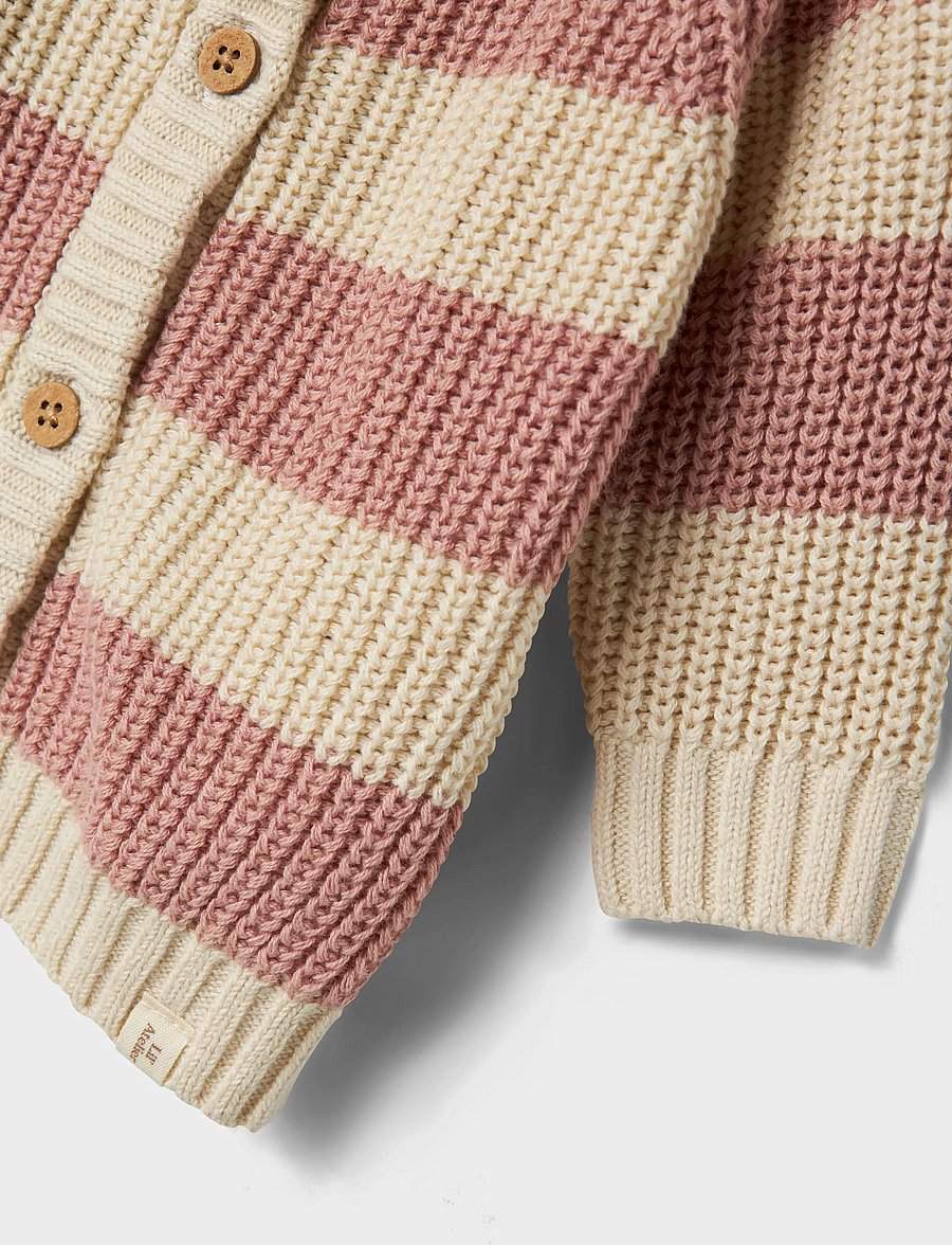 Lil'Atelier - NBFEMLEN KNIT CARD STRIPE LIL - cardigans - turtledove - 3