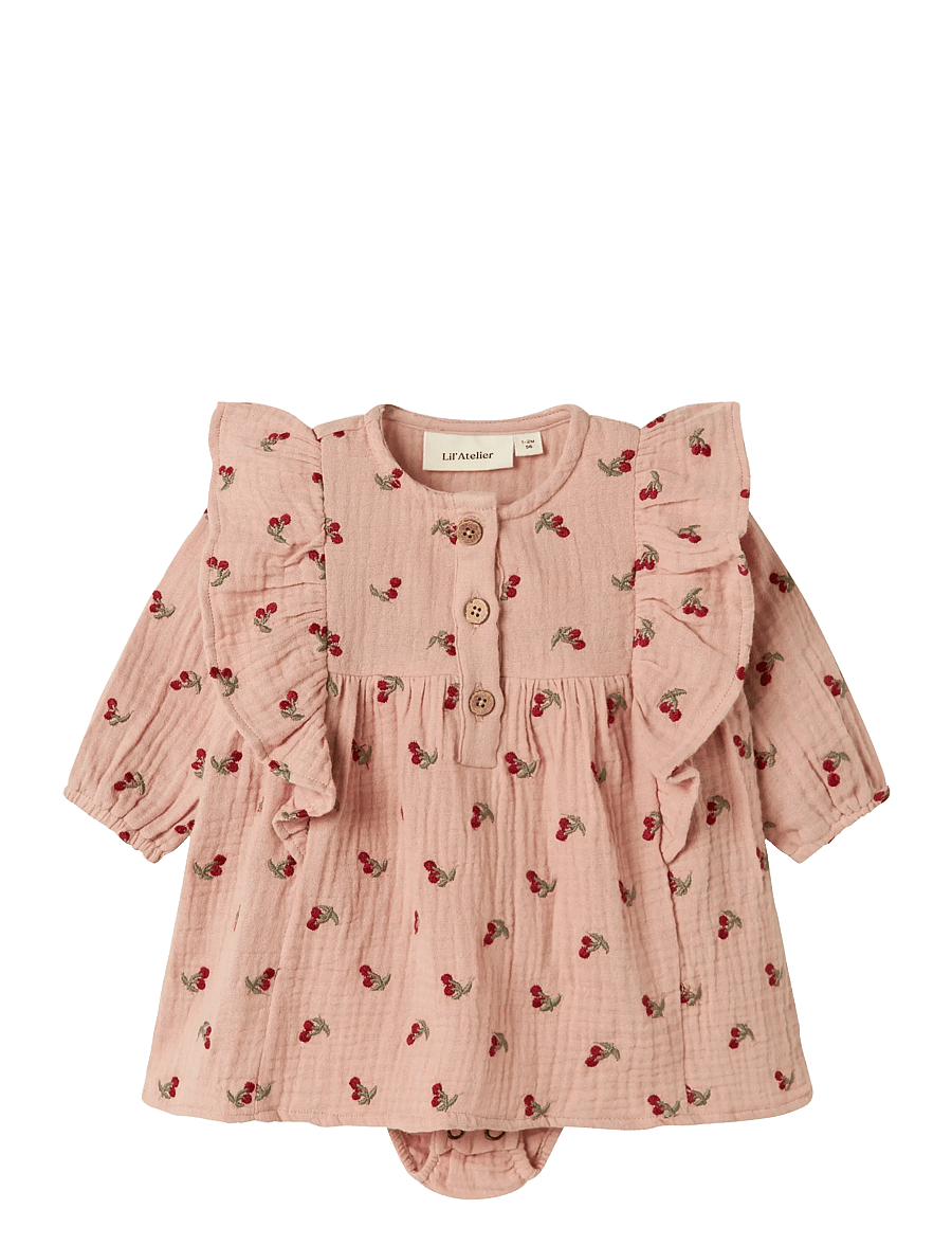 Lil'Atelier - NBFKOALA LS LOOSE BODY DRESS LIL - langærmede babykjoler - misty rose - 0