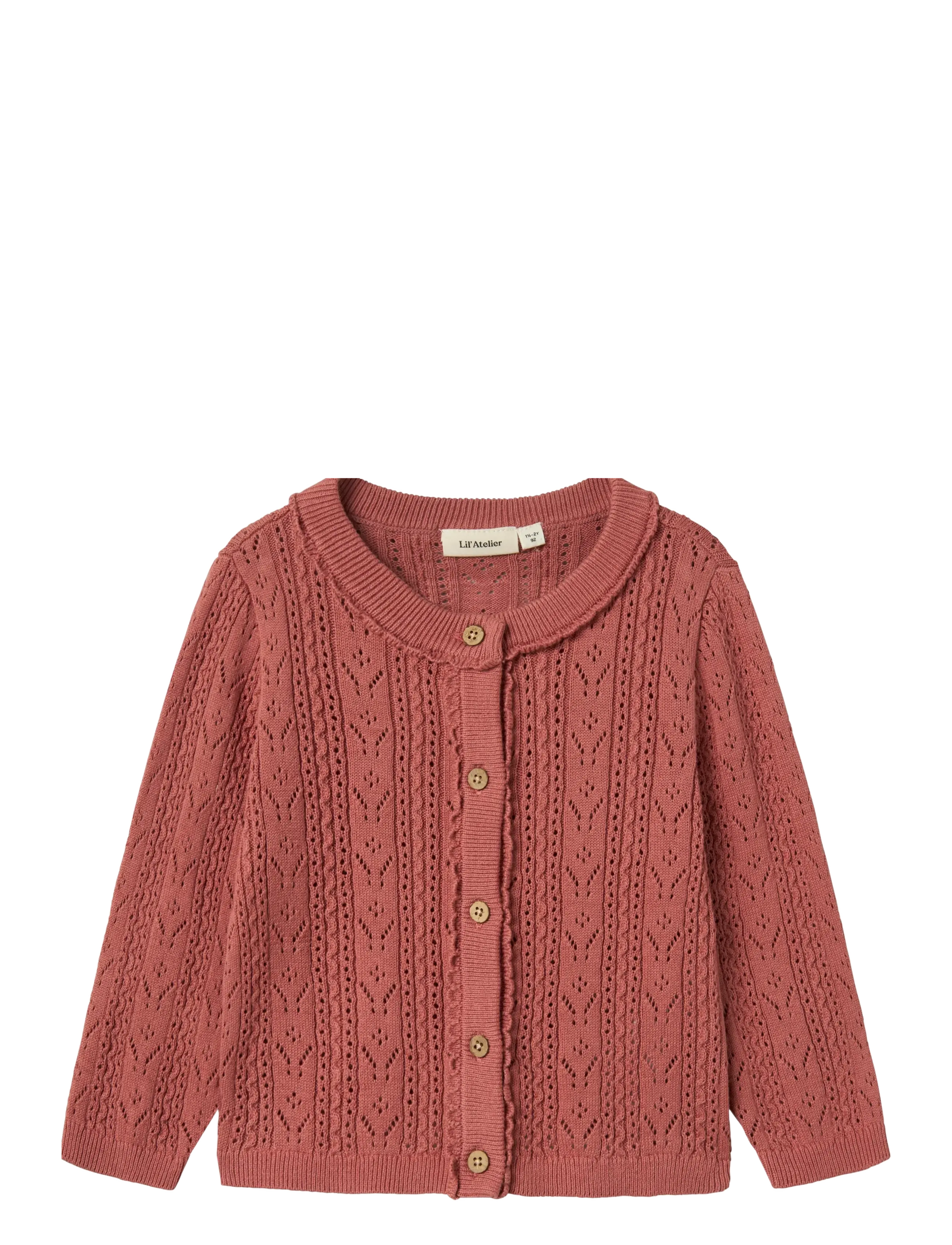 Lil'Atelier NMFKAJSA LS KNIT CARD LIL - Strickmode - WITHERED ROSE / red