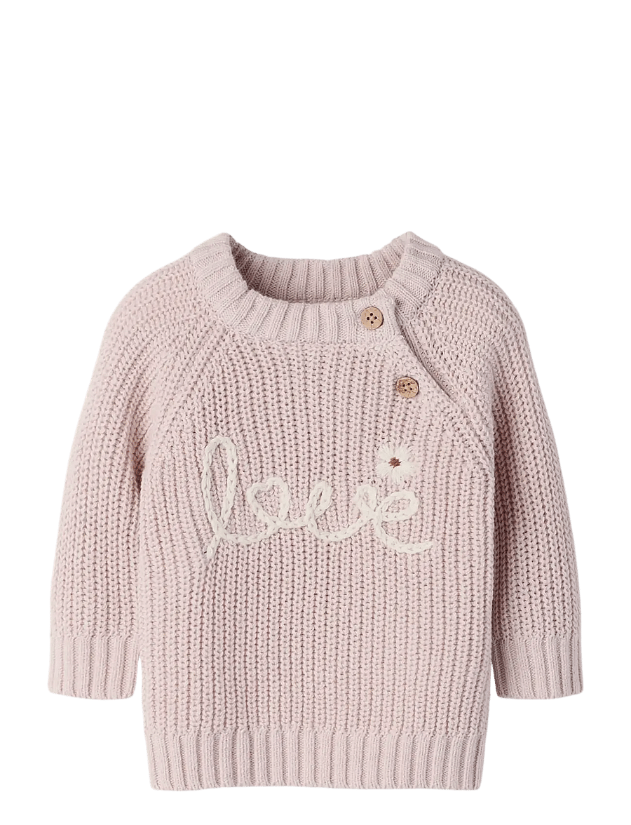 Lil'Atelier - NBFEMLEN EMB LS KNIT LIL - hushed violet - 0
