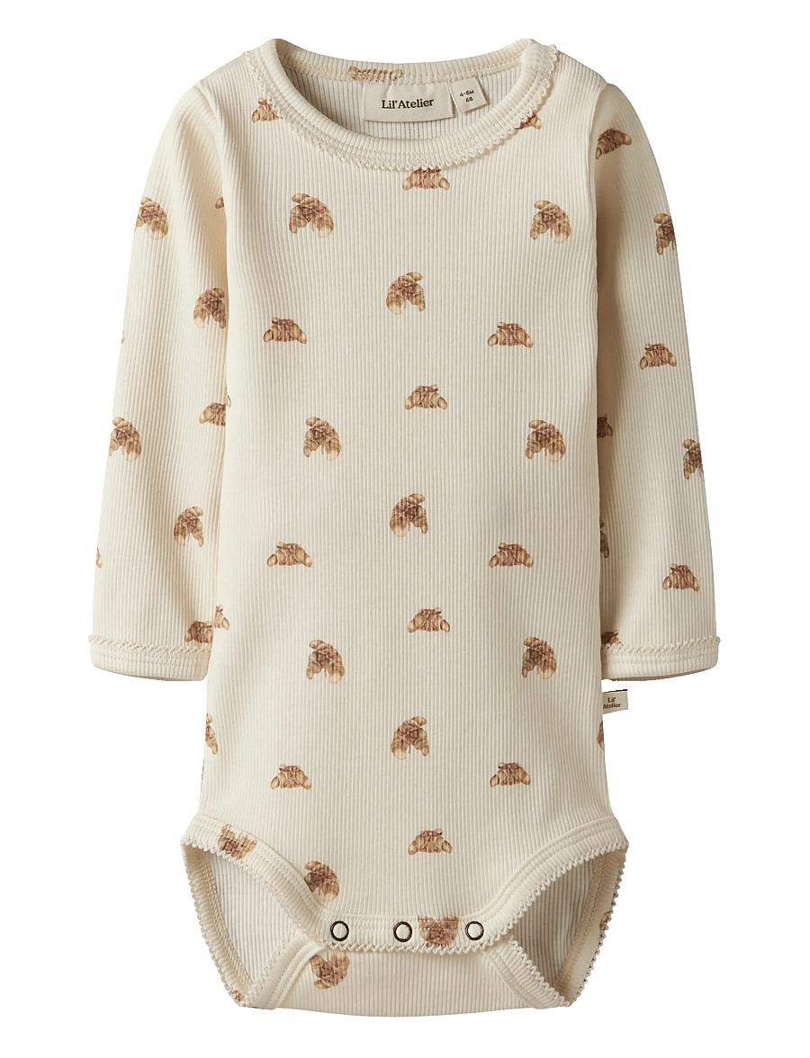 Lil'Atelier - NBFLAVO EGI LS SLIM BODY LIL - långärmade bodies - turtledove - 0