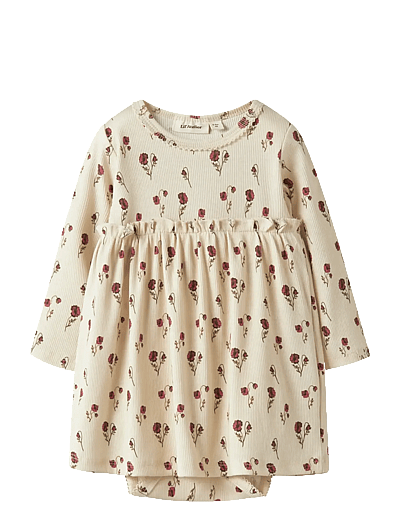 Lil'Atelier NBFLAVO EKO LS BODY DRESS LIL - Kleider - TURTLEDOVE / cream