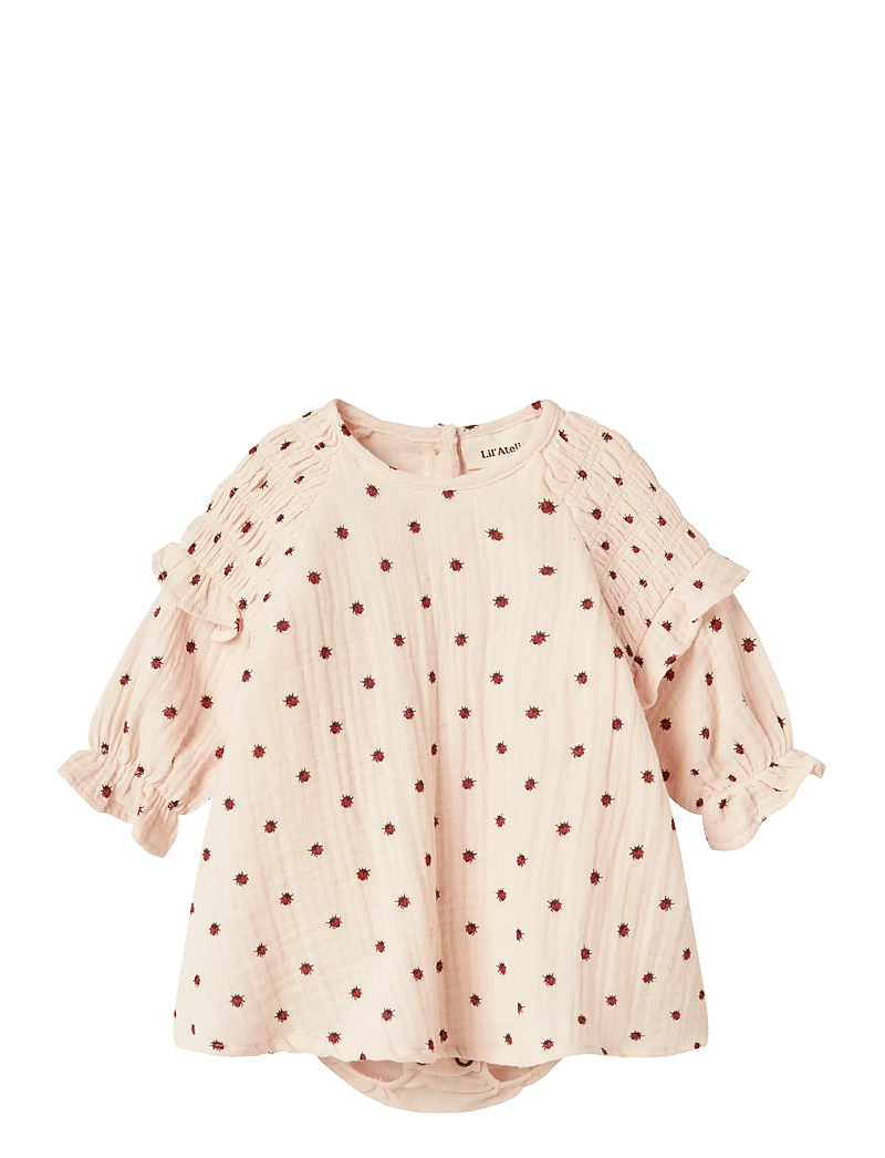 Lil'Atelier - NBFLILIA LS LOOSE SHIRT BODY LIL - long-sleeved baby dresses - silver peony - 0