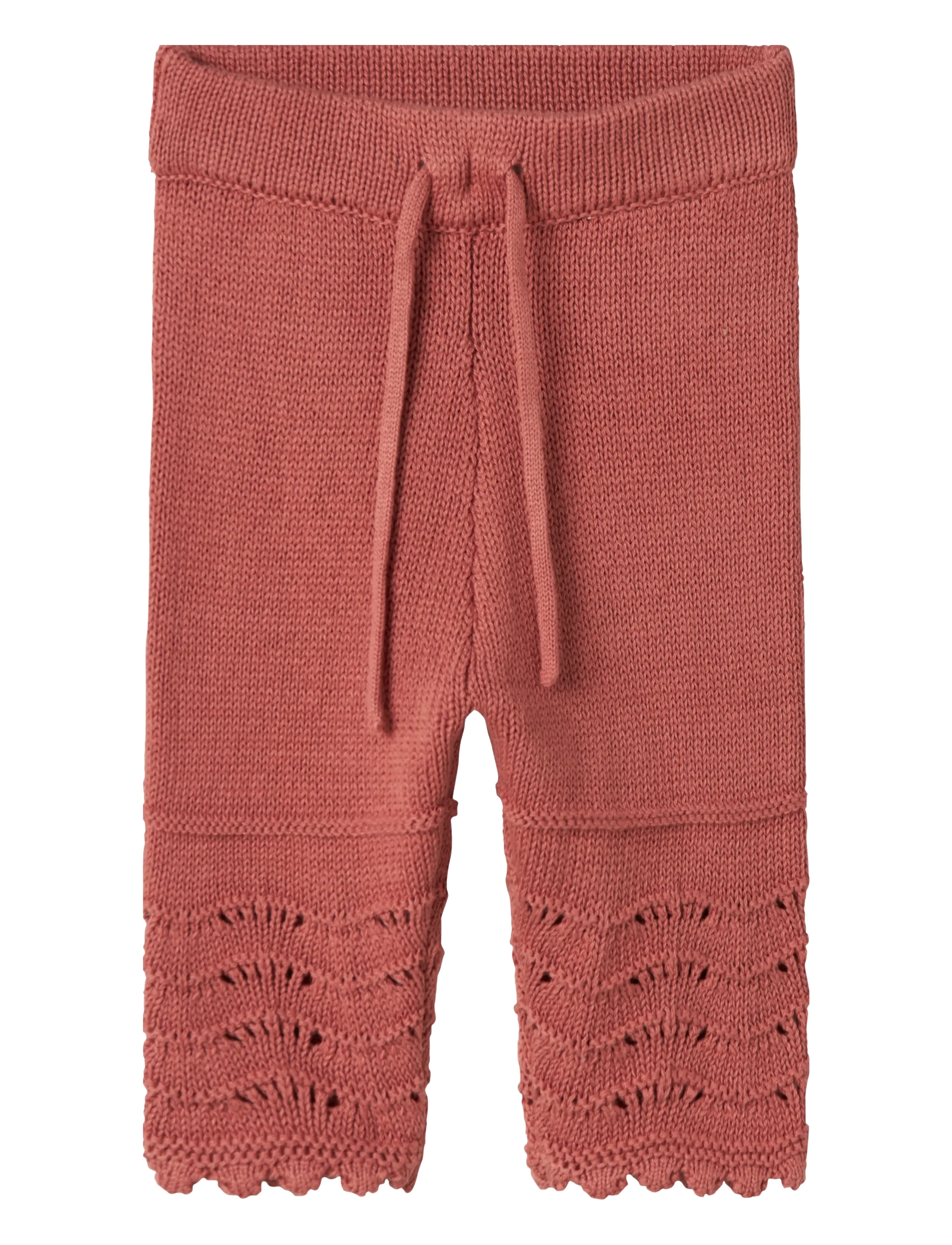 Lil'Atelier NBFLOLA KNIT PANT LIL - Underdele - WITHERED ROSE / pink/rose