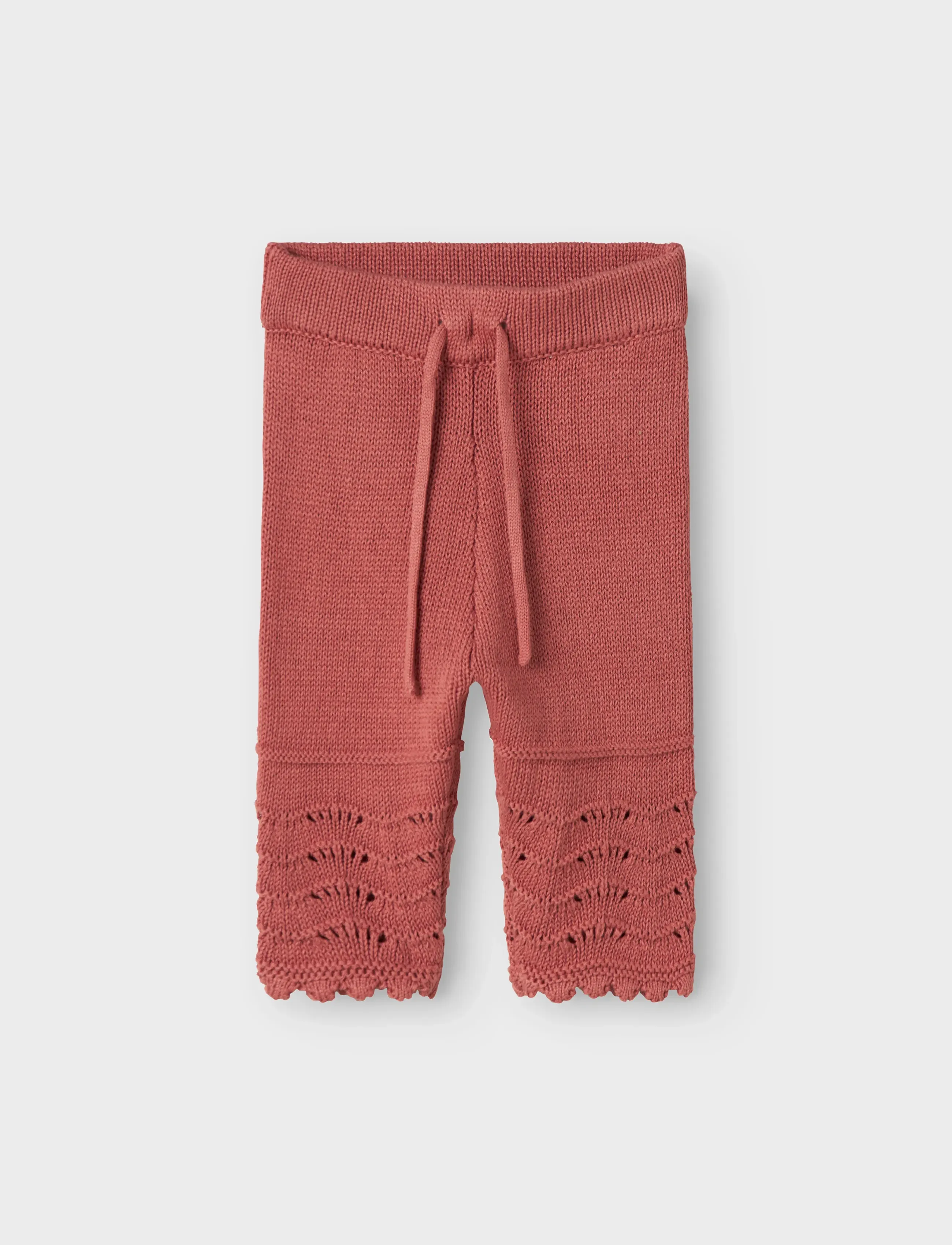 Lil'Atelier Nbflola Knit Pant Lil, Børn, Baby Strik Bukser Med Blonde Detalje, Pink, Str: 56