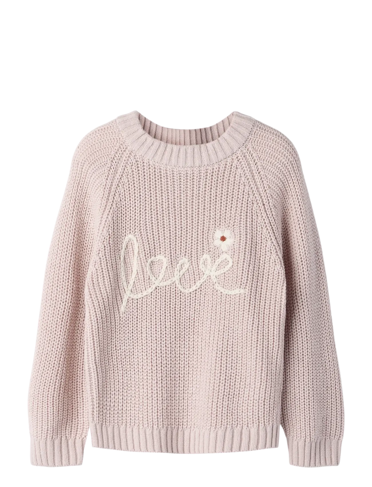 Lil'Atelier Nmfemlen Emb Knit Lil, 122-128, Pink, Strik > Pullovere, Børn