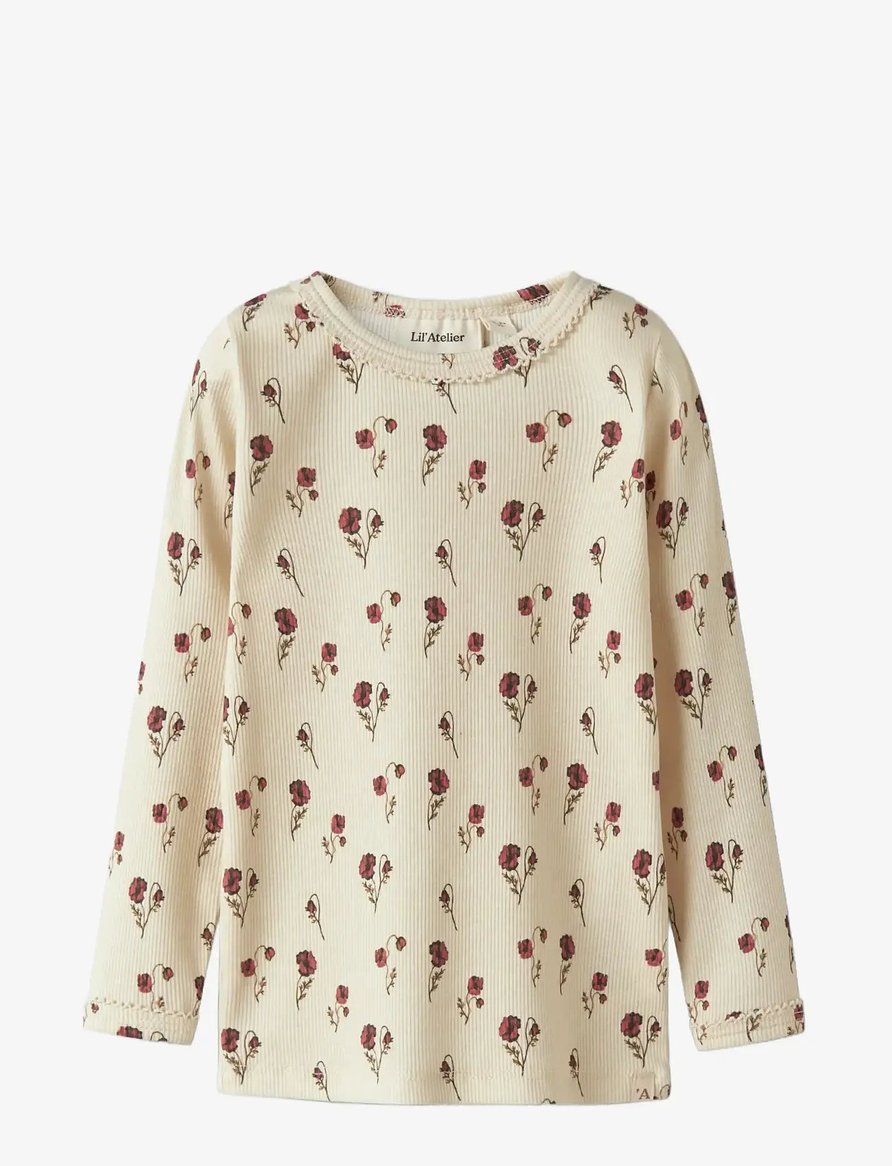 Lil'Atelier - NMFLAVO EGI LS SLIM TOP LIL - long-sleeved t-shirts - turtledove - 0
