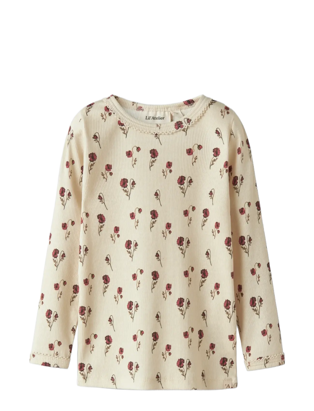 Lil'Atelier NMFLAVO EGI LS SLIM TOP LIL - Overdele - TURTLEDOVE / cream