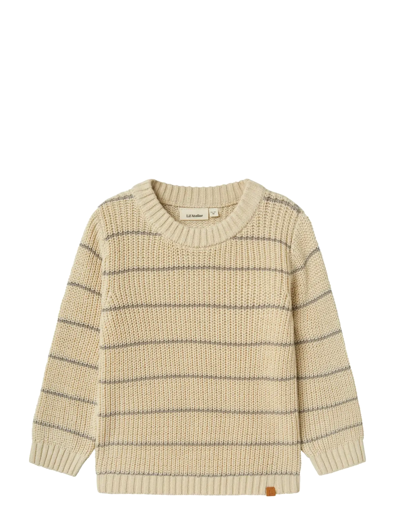 Lil'Atelier - NMMEMLEN LS KNIT STRIPES LIL - turtledove - 1