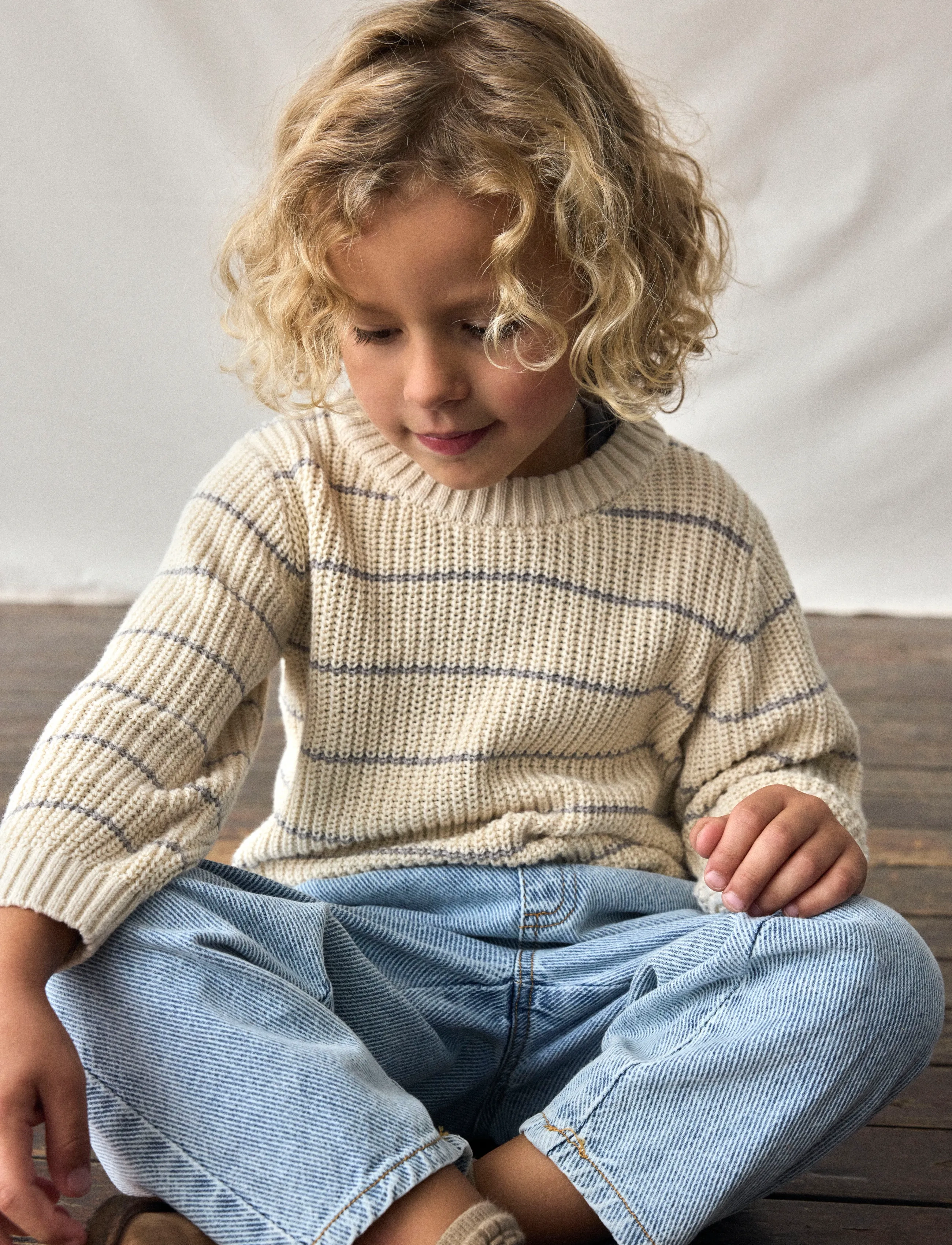 Lil'Atelier - NMMEMLEN LS KNIT STRIPES LIL - turtledove - 5