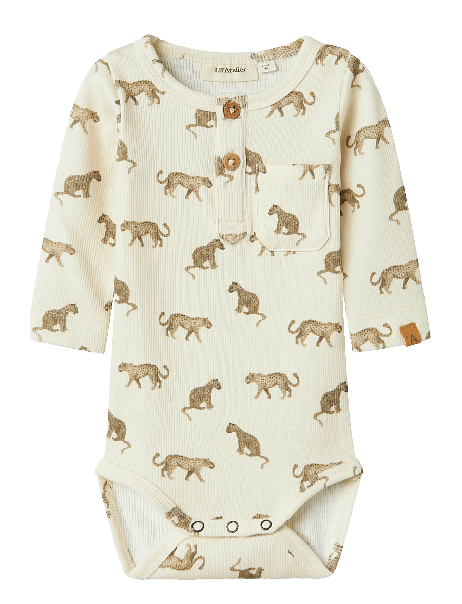 Lil'Atelier - NBMLAVO ENO LS SLIM BODY LIL - rompers met lange mouwen - turtledove - 0