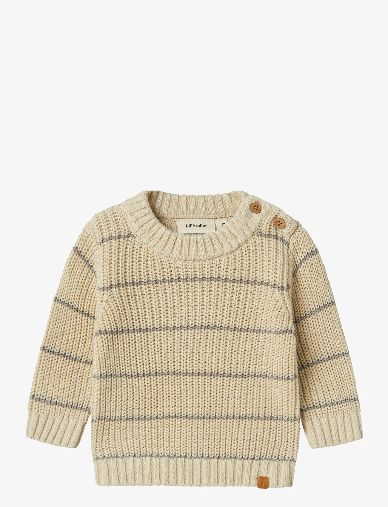 Lil'Atelier - NBMEMLEN LS KNIT STRIPE LIL - stickade tröjor - turtledove - 0