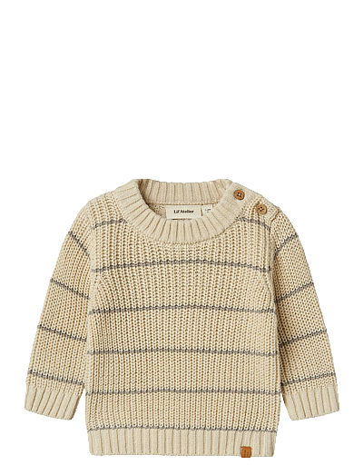 Lil'Atelier NBMEMLEN LS KNIT STRIPE LIL - Vauva 0-2 vuotta - TURTLEDOVE / beige