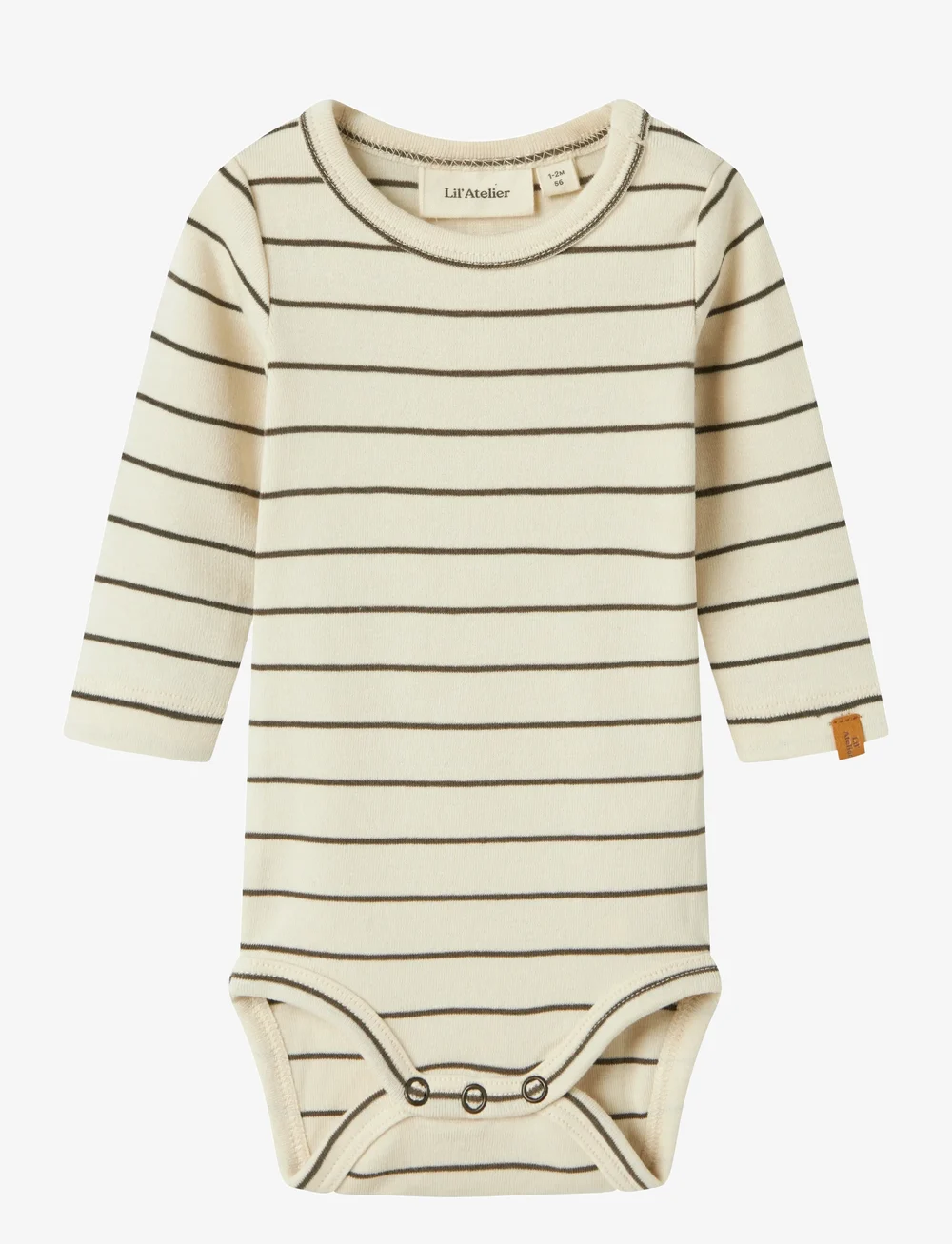 Lil'Atelier - NBMGEO LIM LS SLIM BODY LIL - pikkade varrukatega bodid - turtledove - 0