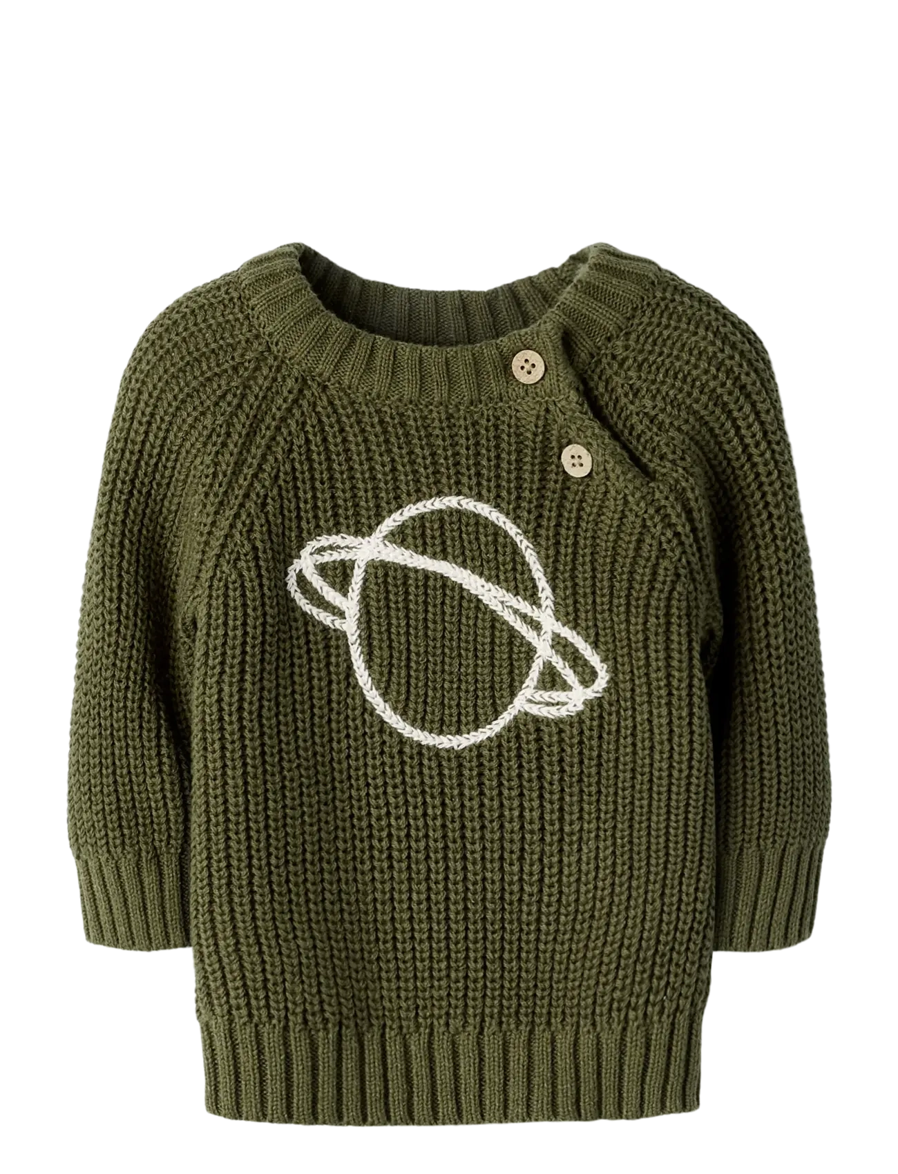 Lil'Atelier NBMEMLEN EMB LS KNIT LIL - Kleidung - WINTER MOSS / khaki/green