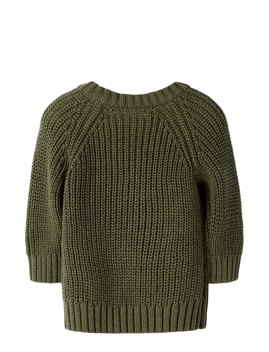 Lil'Atelier - NBMEMLEN EMB LS KNIT LIL - stickade tröjor - winter moss - 1