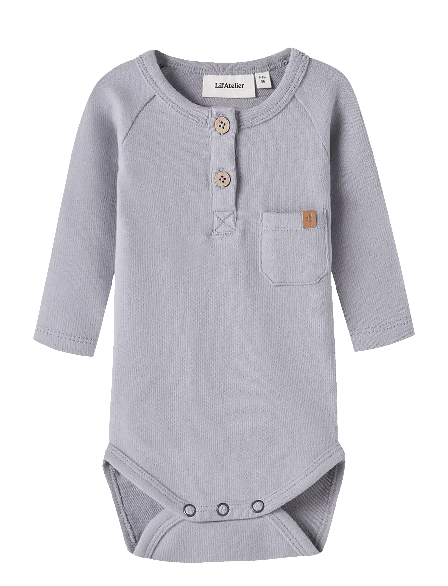 Lil'Atelier - NBMLUNO LS SLIM BODY LIL - pikkade varrukatega bodid - sleet - 0