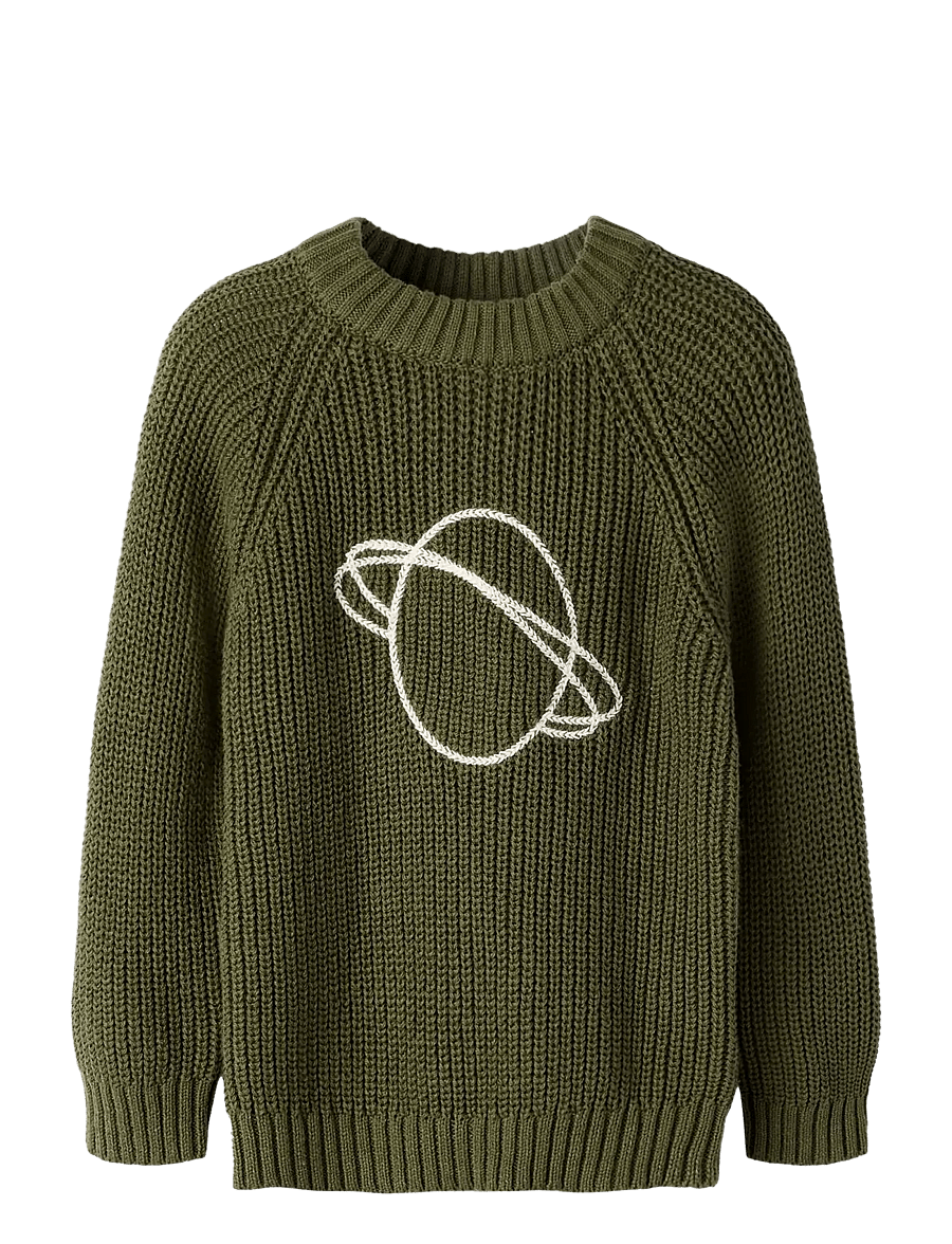 Lil'Atelier - NMMEMLEN EMB KNIT LIL - trøjer - winter moss - 1