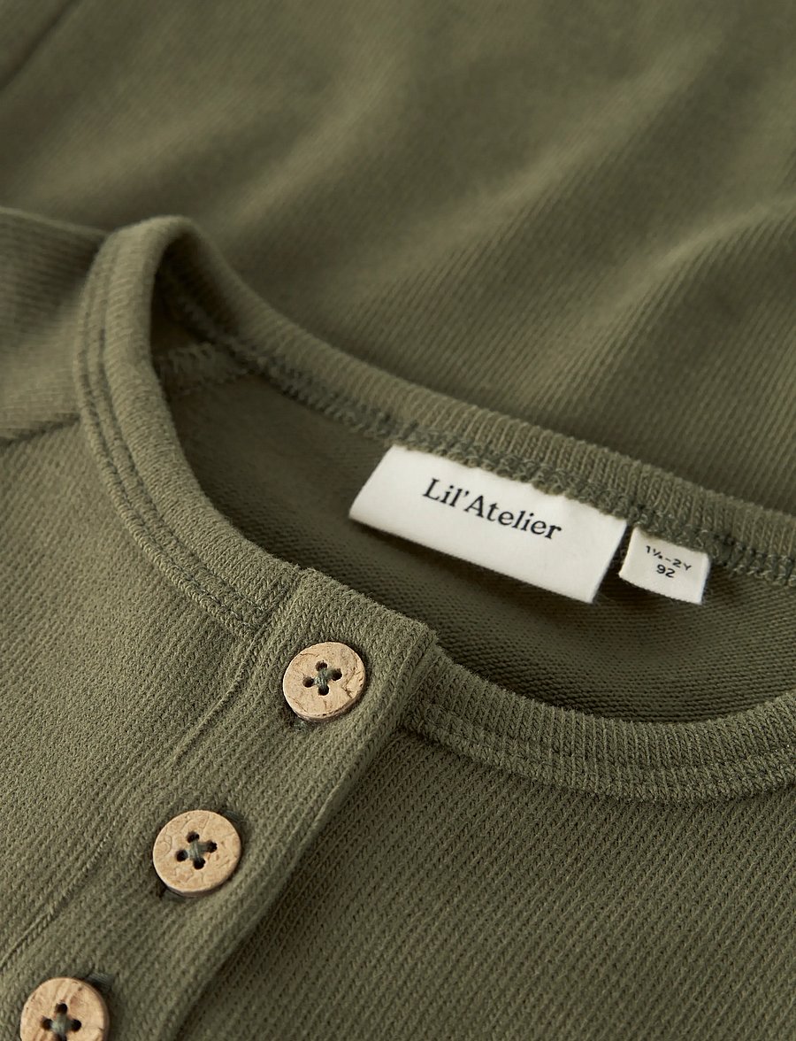 Lil'Atelier - NMMLUNO LS SLIM TOP LIL - långärmade t-shirts - winter moss - 2