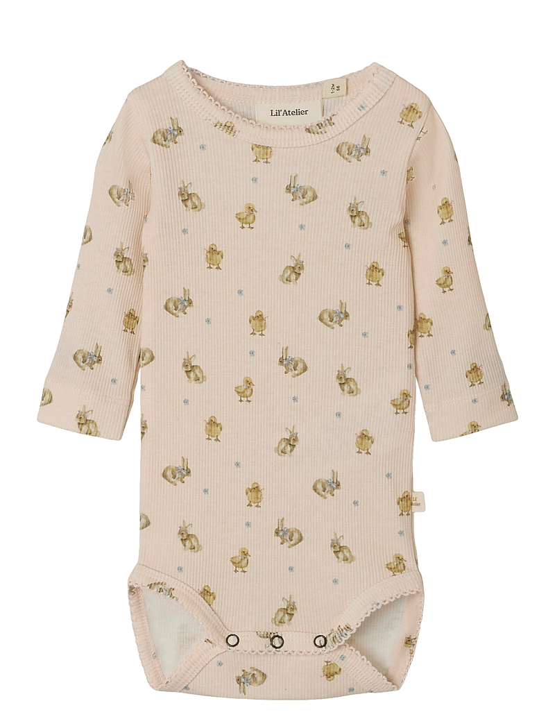 Lil'Atelier - NBFLAVO KIS LS SLIM BODY LIL - langärmelige bodys - morganite - 0