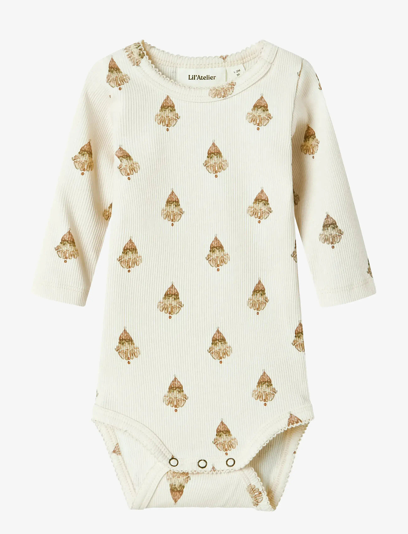 Lil'Atelier - NBFLAVO EGE LS SLIM BODY LIL - langærmede bodyer - pastel parchment - 0