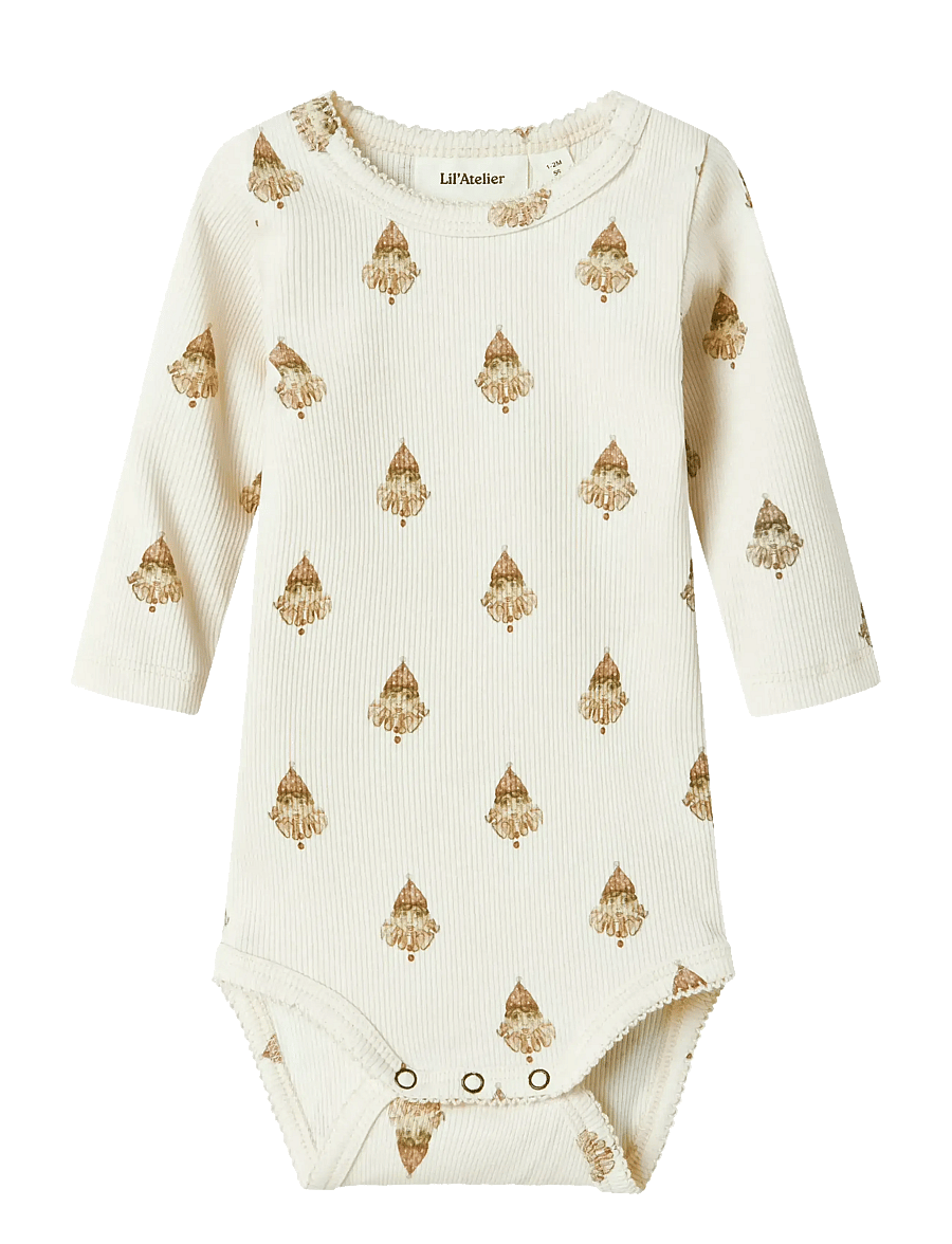 Lil'Atelier - NBFLAVO EGE LS SLIM BODY LIL - langärmelige bodys - pastel parchment - 1
