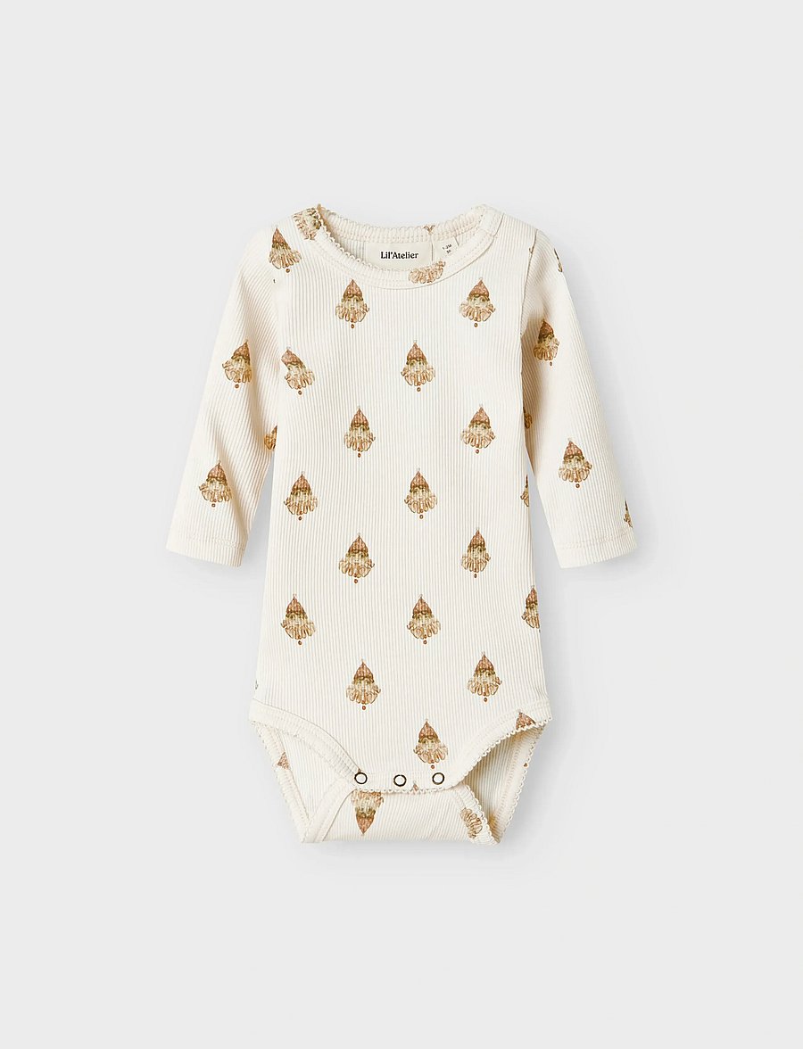 Lil'Atelier - NBFLAVO EGE LS SLIM BODY LIL - langärmelige bodys - pastel parchment - 0