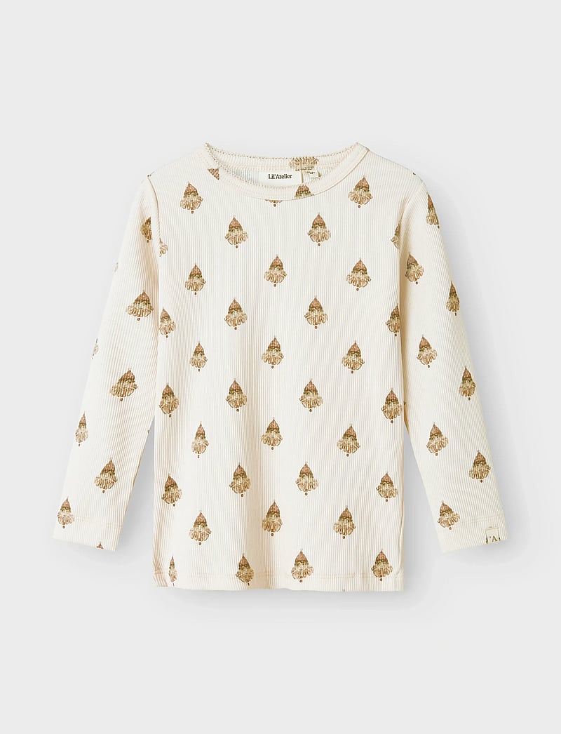 Lil'Atelier - NMFLAVO EVA LS SLIM TOP LIL - langerma bolir - pastel parchment - 0