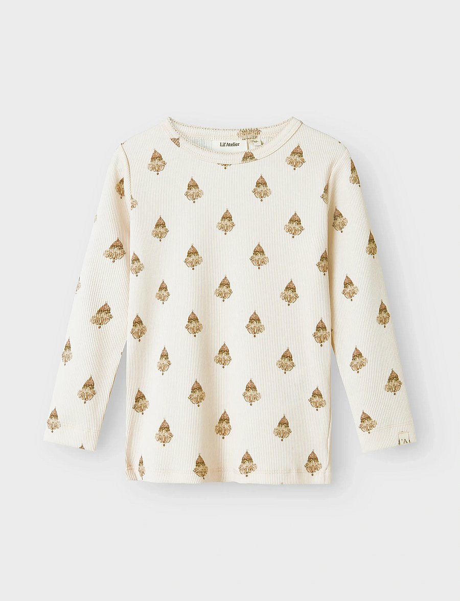 Lil'Atelier - NMFLAVO EVA LS SLIM TOP LIL - langærmede t-shirts - pastel parchment - 0