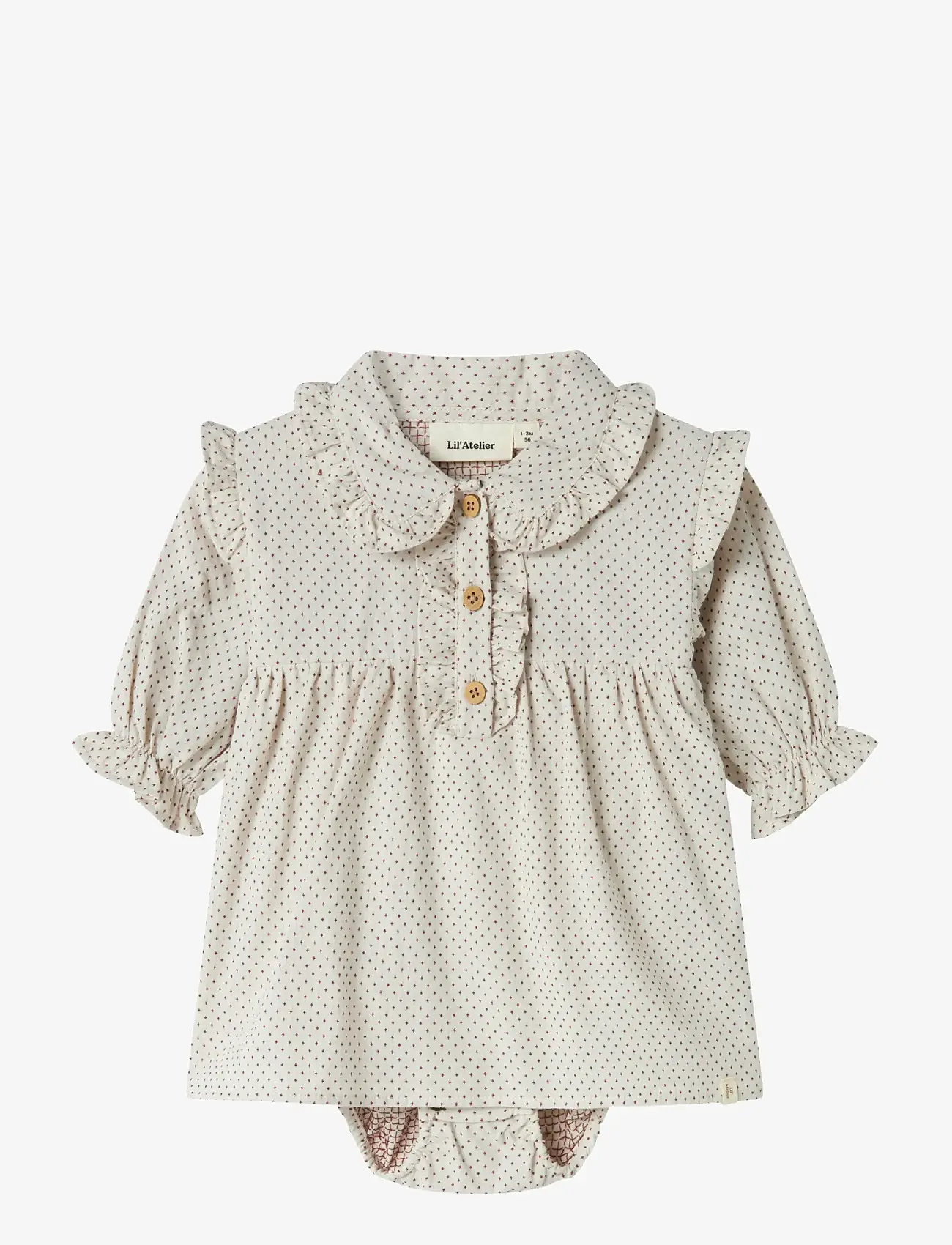 Lil'Atelier - NBFOLENA LS LOOSE BODY DRESS LIL - long-sleeved bodies - pastel parchment - 1