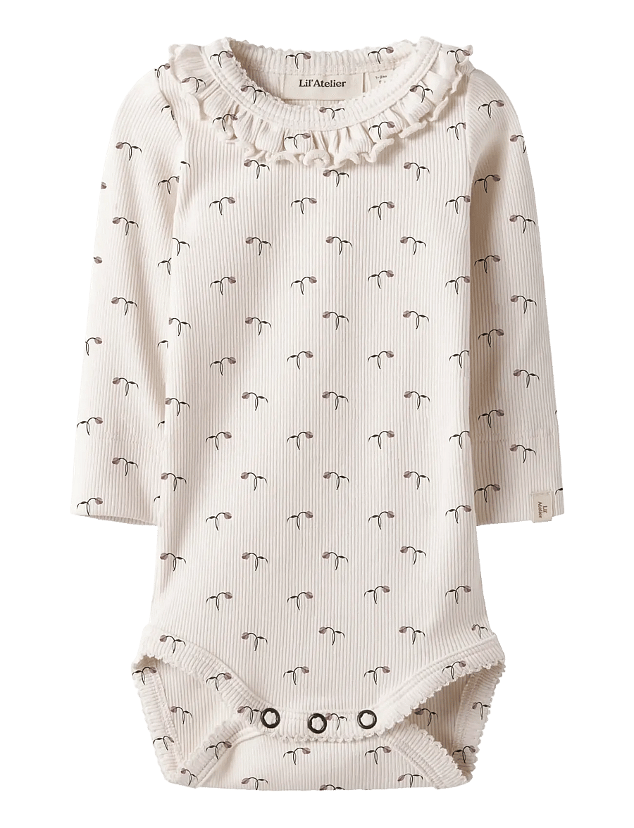 Lil'Atelier - NBFGAGO KIS LS SLIM BODY LIL - langærmede bodyer - almost mauve - 1