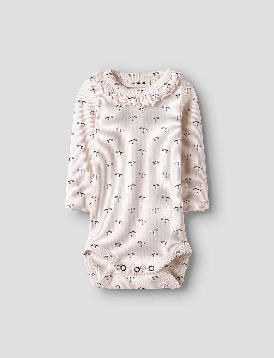 Lil'Atelier - NBFGAGO KIS LS SLIM BODY LIL - langærmede bodyer - almost mauve - 0