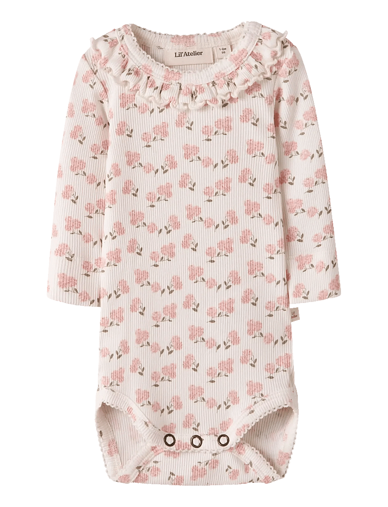 Lil'Atelier - NBFGAGO KIS LS SLIM BODY LIL - langærmede bodyer - coconut milk - 0