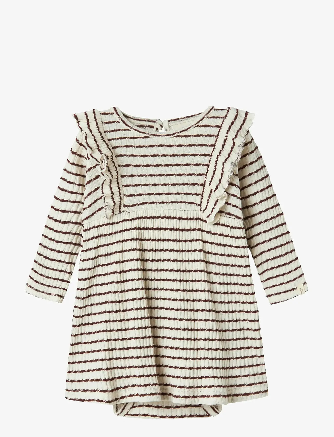 Lil'Atelier - NBFOSOPHIA LS BODY DRESS LIL - babyjurken met lange mouwen - hot chocolate - 0