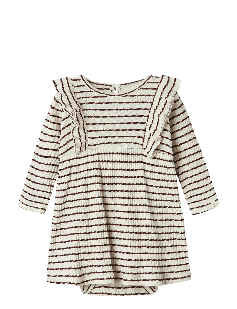 Lil'Atelier - NBFOSOPHIA LS BODY DRESS LIL - langärmelige babykleider - hot chocolate - 0