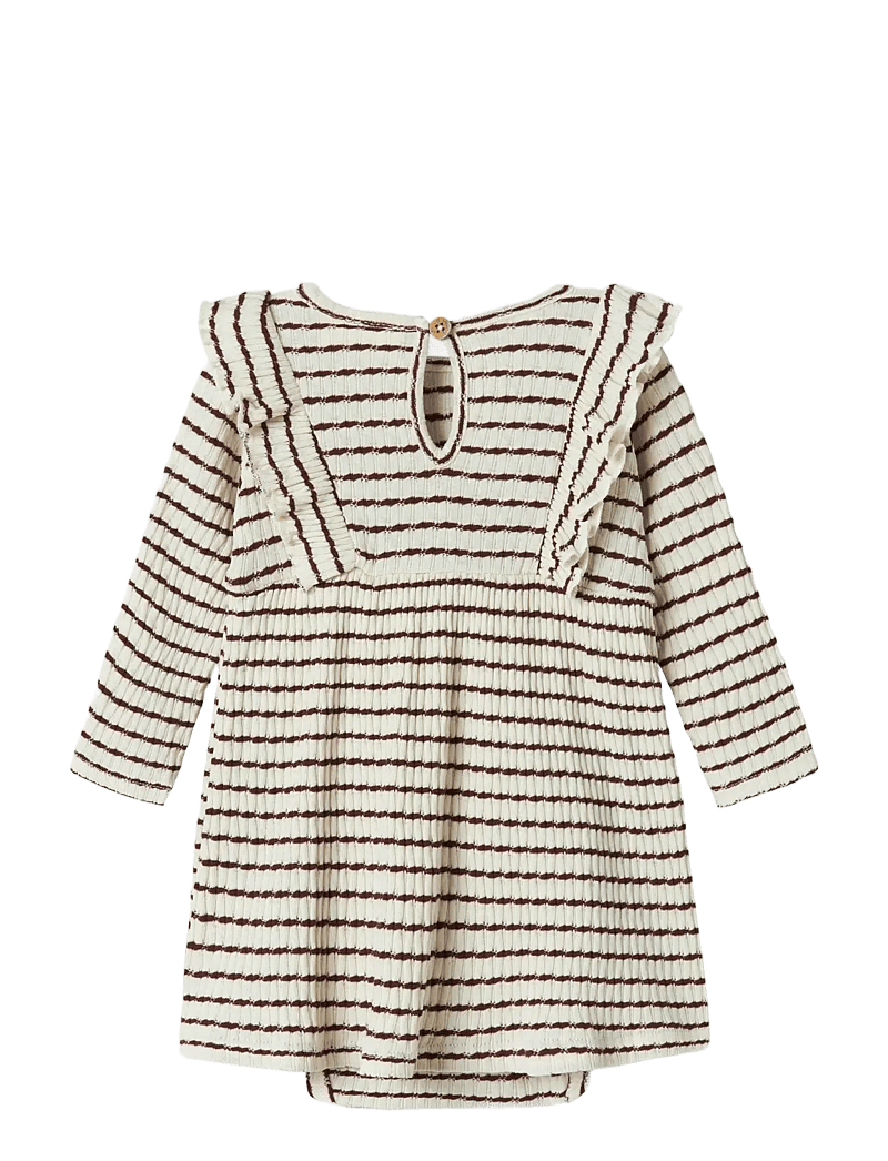 Lil'Atelier - NBFOSOPHIA LS BODY DRESS LIL - langärmelige babykleider - hot chocolate - 1