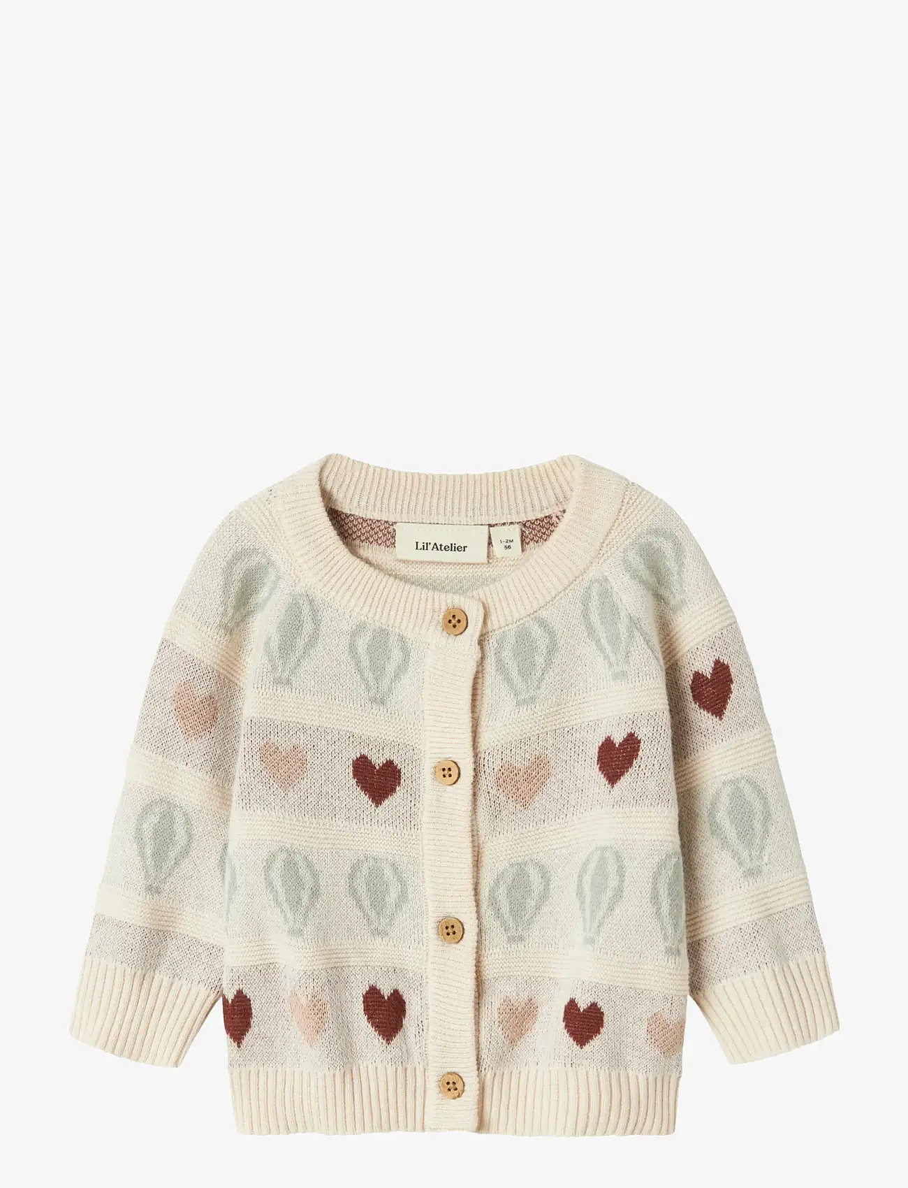 Lil'Atelier - NBFLAMAI KNY LS KNIT CARD LIL - cardigans - pastel parchment - 0