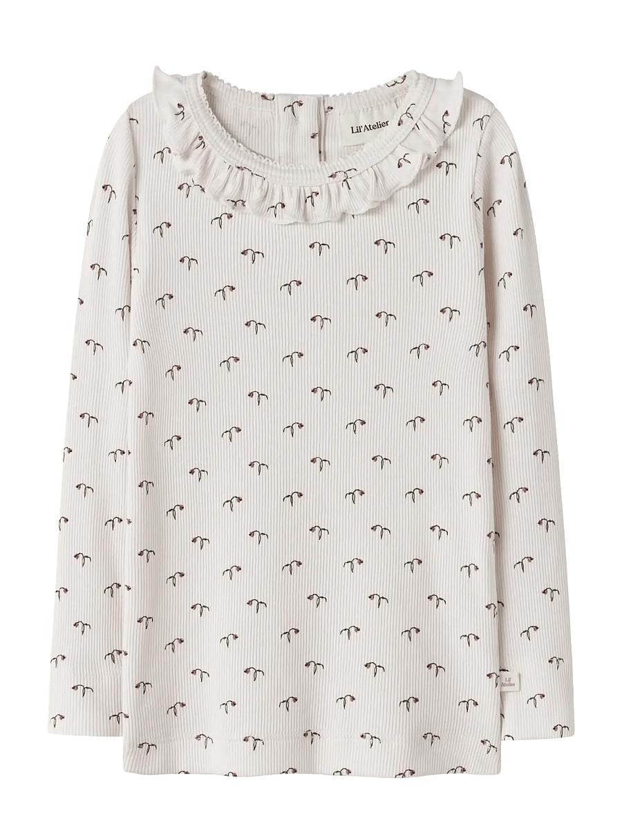 Lil'Atelier - NMFGAGO KIS LS SLIM TOP LIL - t-krekli ar garām piedurknēm - almost mauve - 1