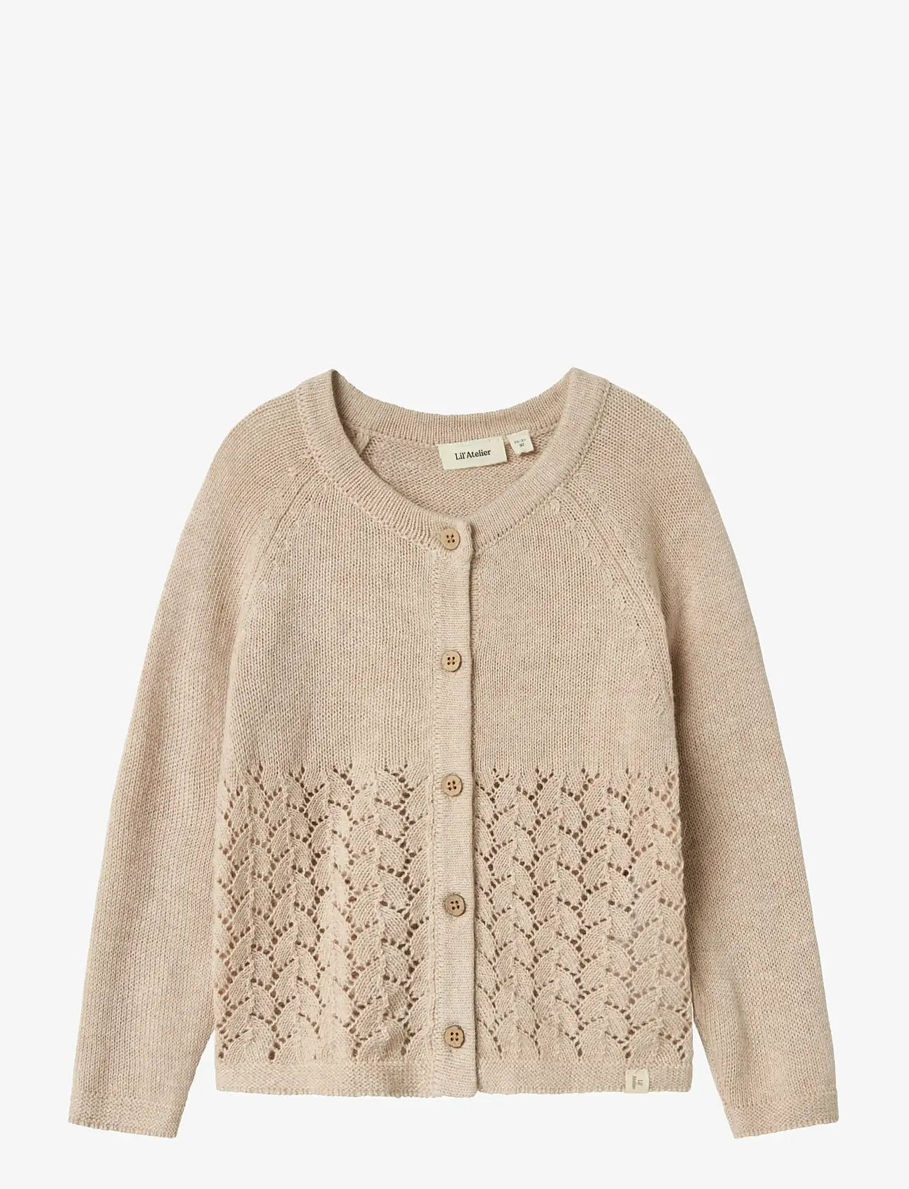 Lil'Atelier - NMFOLGA LS KNIT CARD LIL - neuletakit - pastel parchment - 0