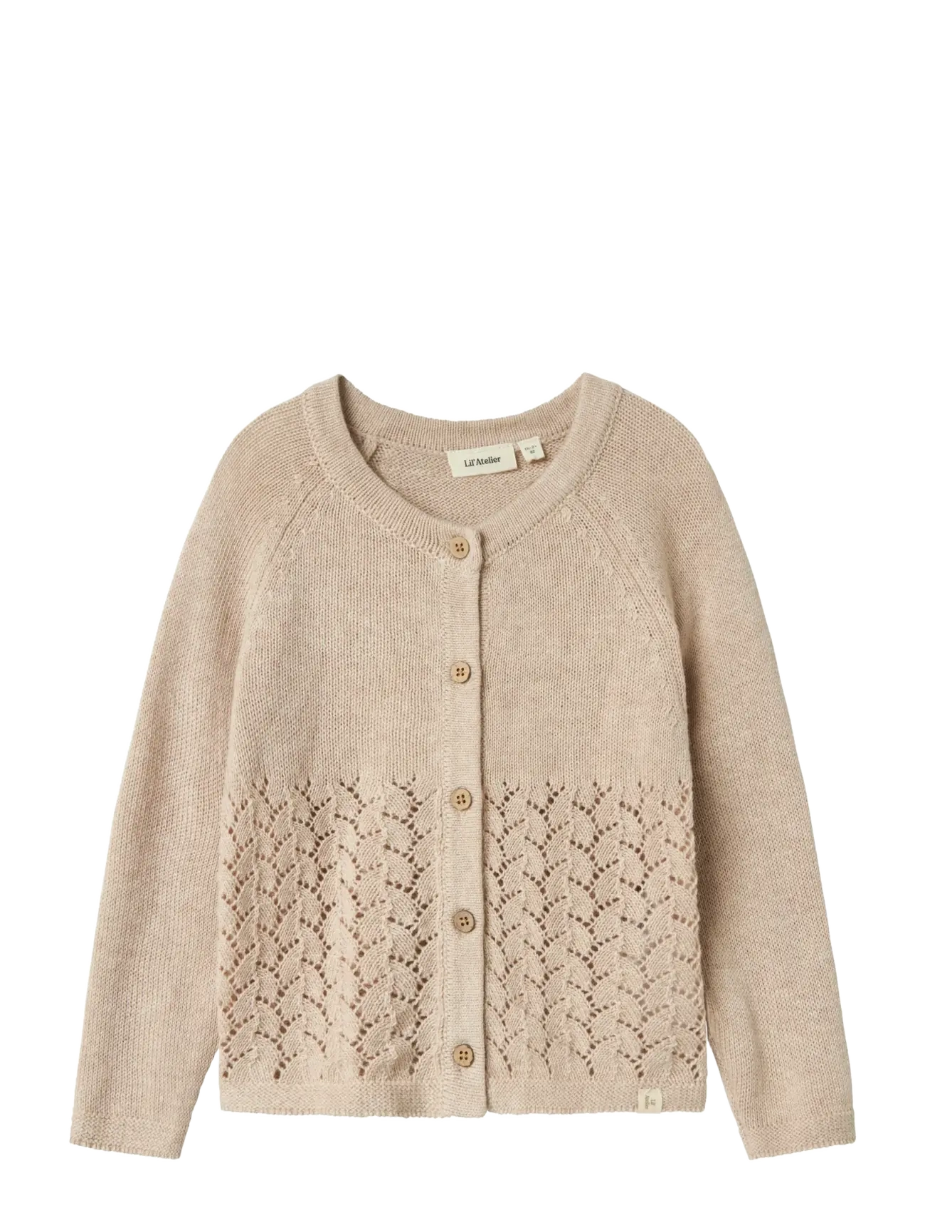 Lil'Atelier - NMFOLGA LS KNIT CARD LIL - koftor - pastel parchment - 1