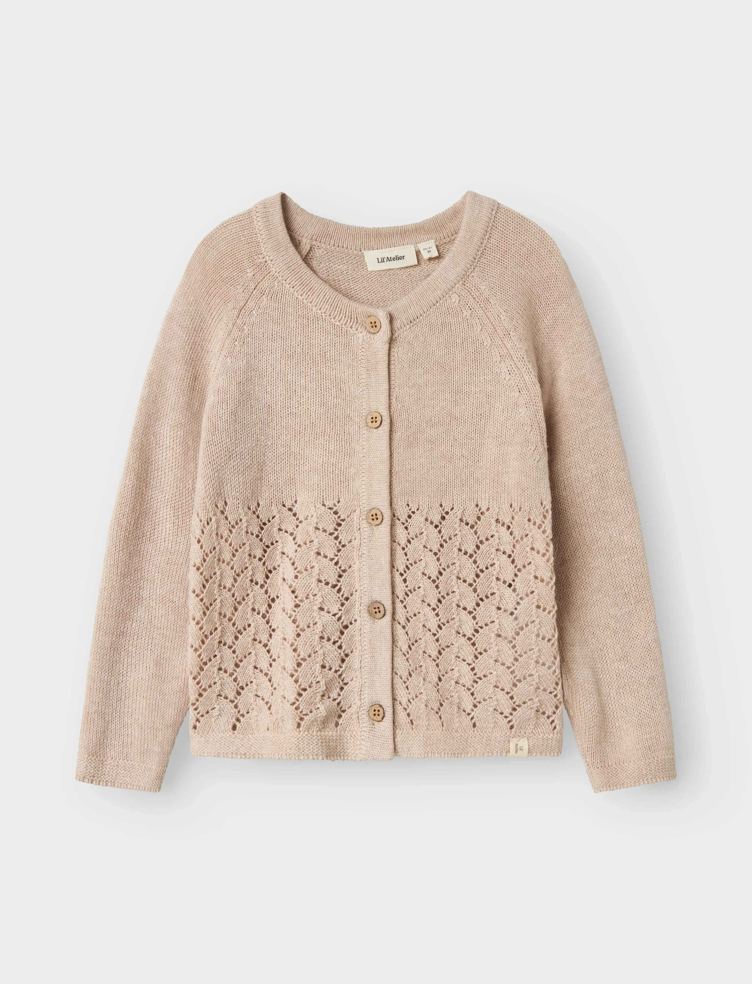 Lil'Atelier - NMFOLGA LS KNIT CARD LIL - koftor - pastel parchment - 0
