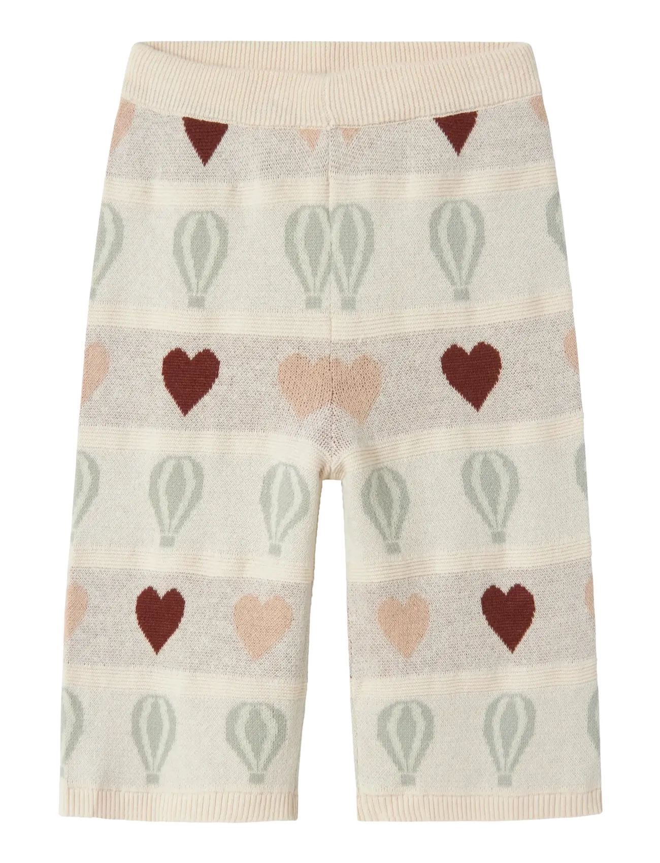 Lil'Atelier NMFLAMAI WIDE KNIT ANCLE PANT LIL - Bukser - PASTEL PARCHMENT / multi