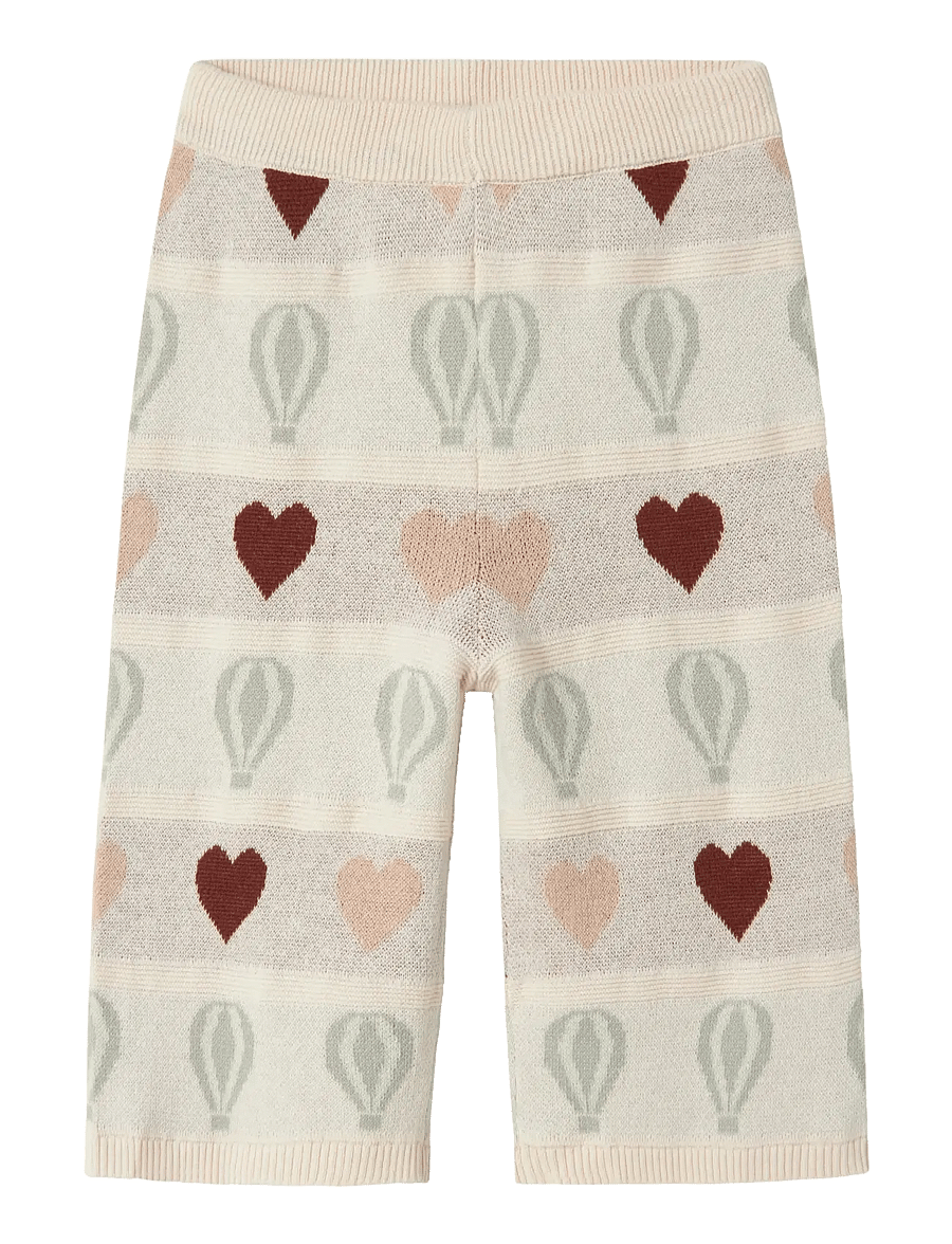 Lil'Atelier - NMFLAMAI WIDE KNIT ANCLE PANT LIL - byxor - pastel parchment - 1