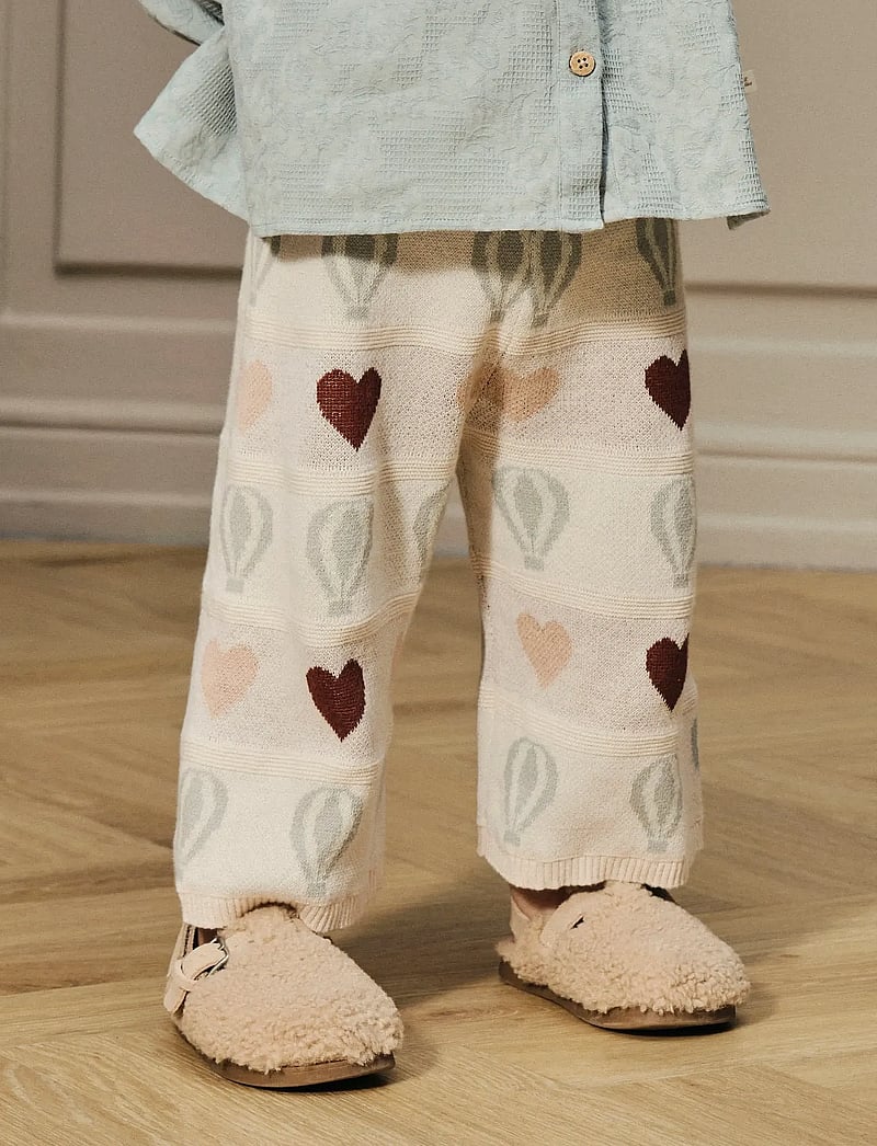 Lil'Atelier - NMFLAMAI WIDE KNIT ANCLE PANT LIL - byxor - pastel parchment - 0