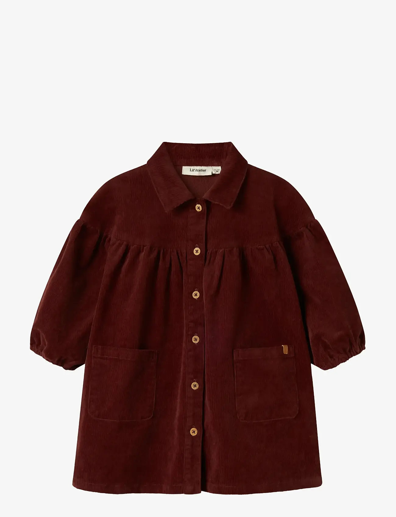 Lil'Atelier - NMFOBERT LOOSE LS CORD DRESS 4122-HG LIL - langärmelige freizeitkleider - hot chocolate - 1