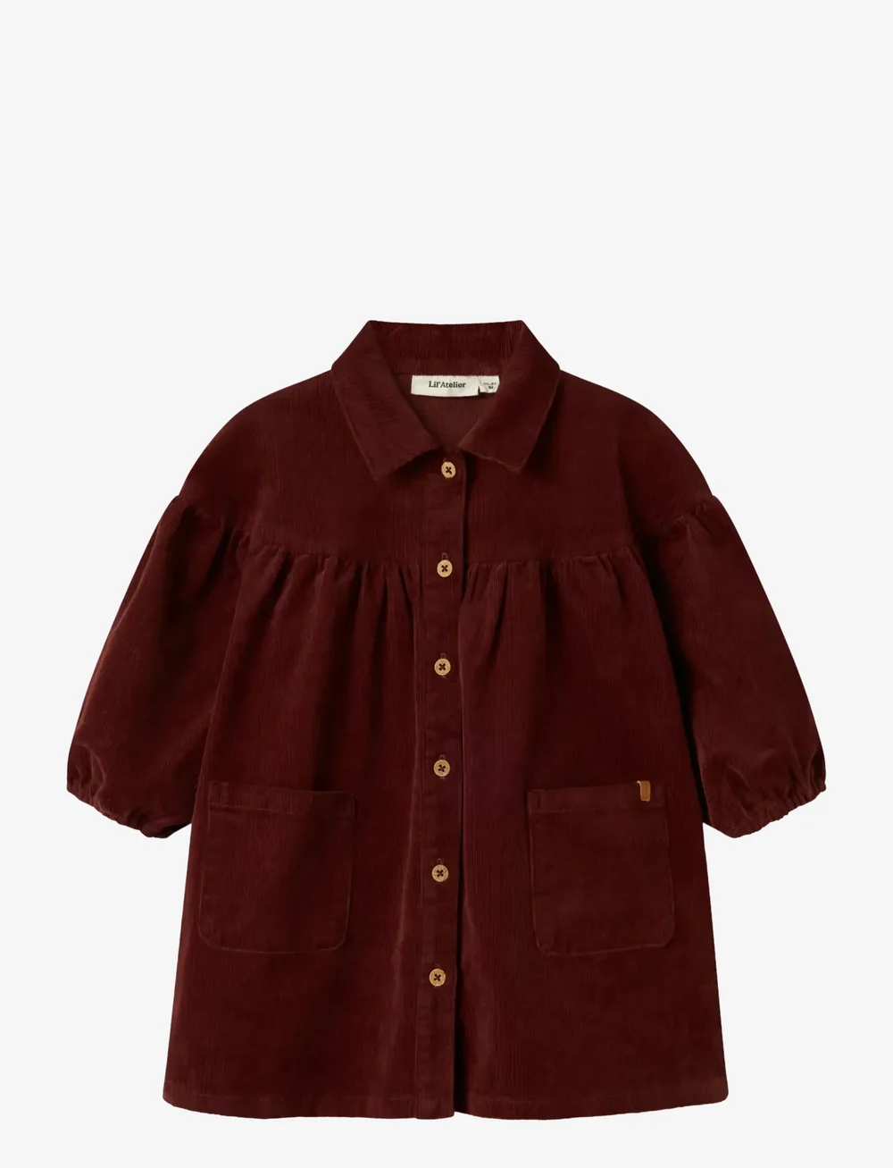 Lil'Atelier - NMFOBERT LOOSE LS CORD DRESS 4122-HG LIL - långärmade vardagsklänningar - hot chocolate - 1