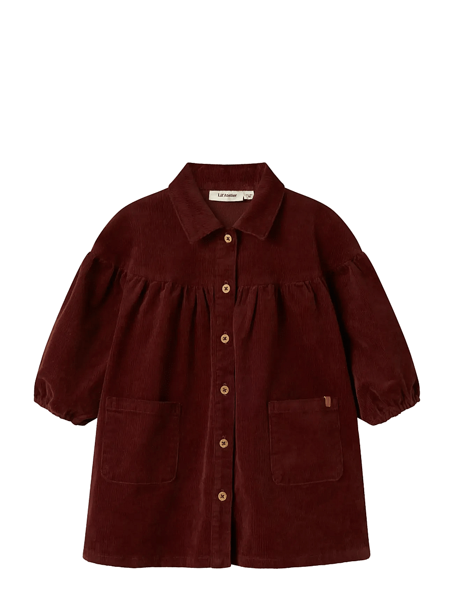 Lil'Atelier - NMFOBERT LOOSE LS CORD DRESS 4122-HG LIL - hot chocolate - 1