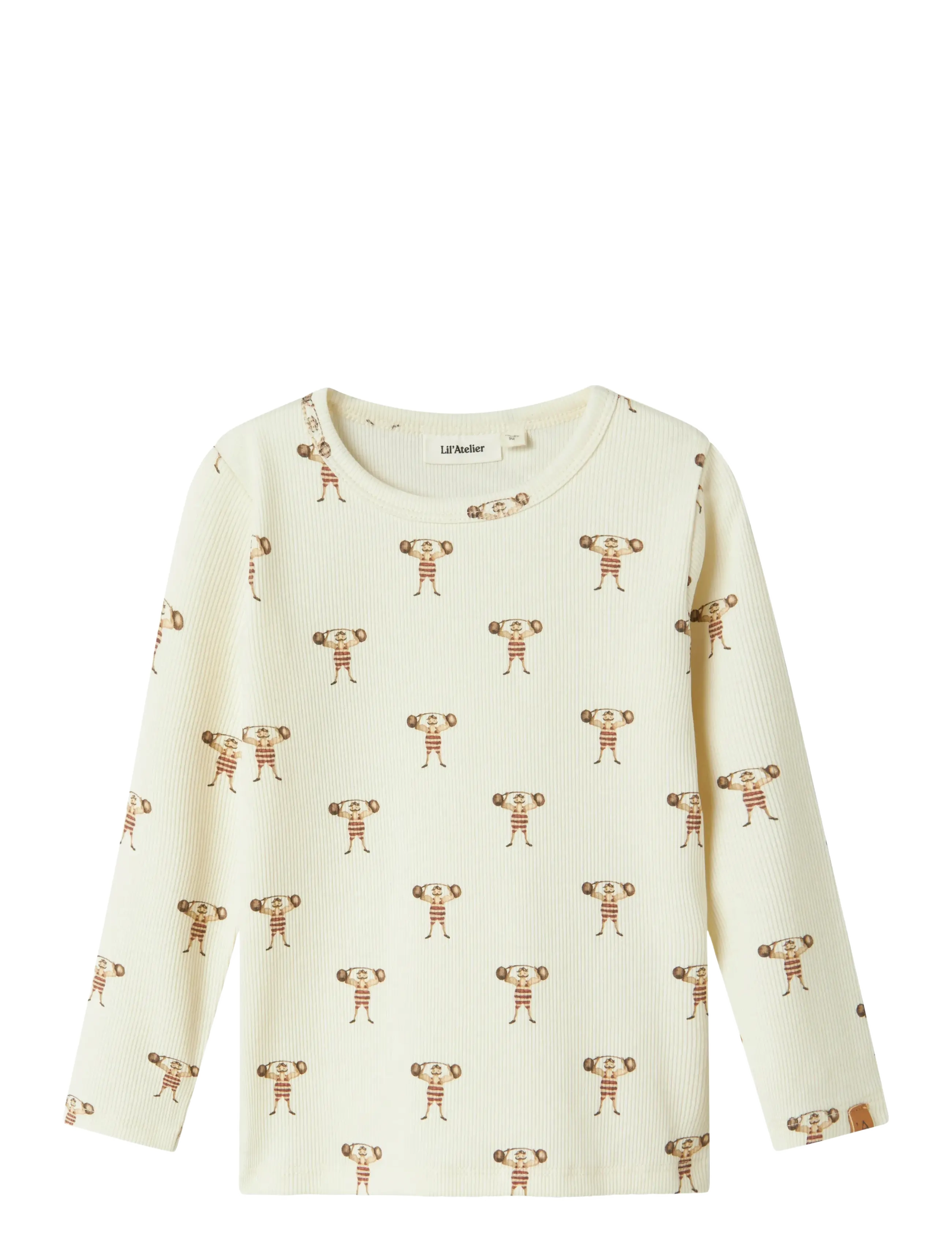 Lil'Atelier NMMLAVO ENK LS SLIM TOP LIL - Overdele - TURTLEDOVE / cream